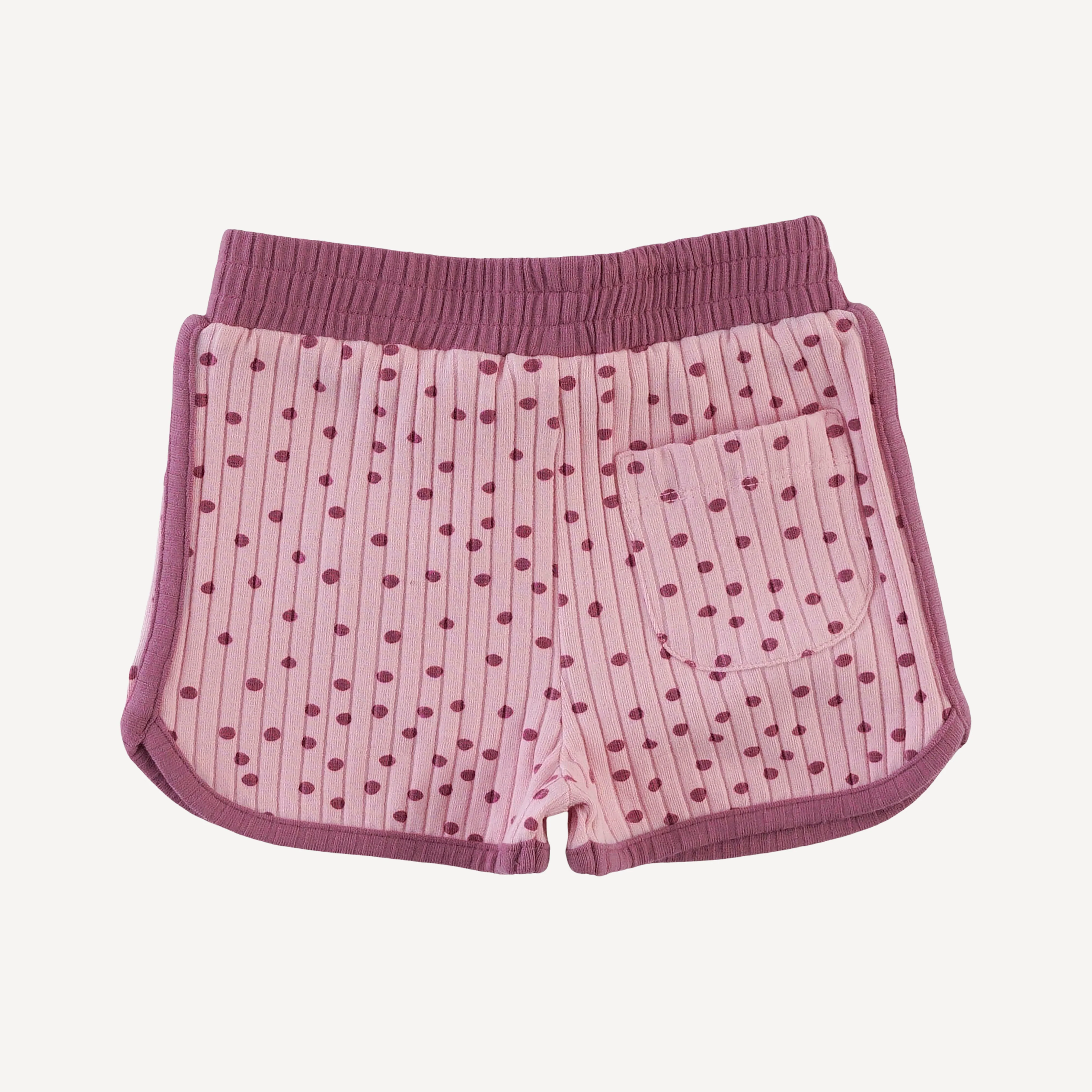 retro track short | mauve dot | organic cotton wide rib - Image 3