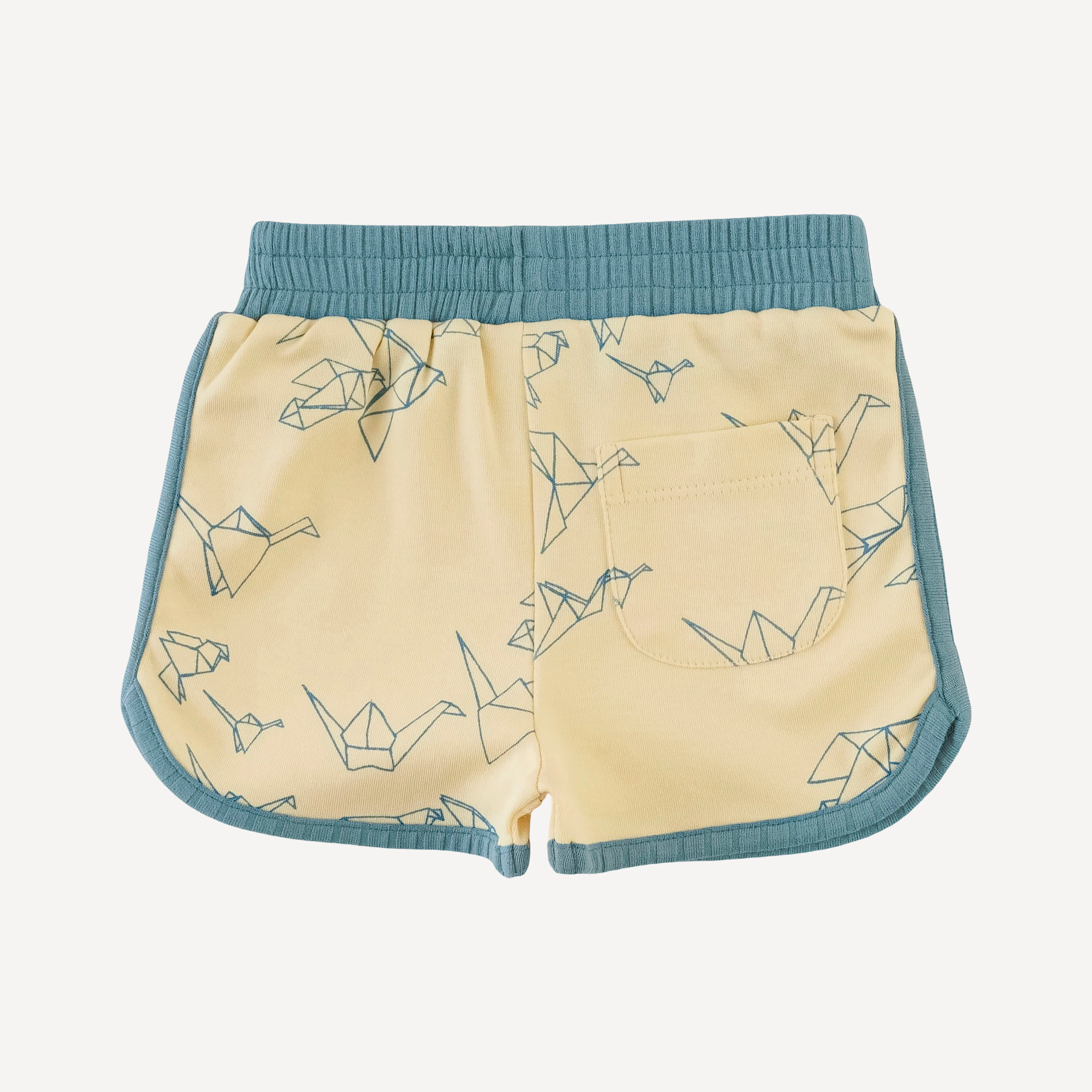 retro track short | paper cranes | organic cotton interlock - Image 3