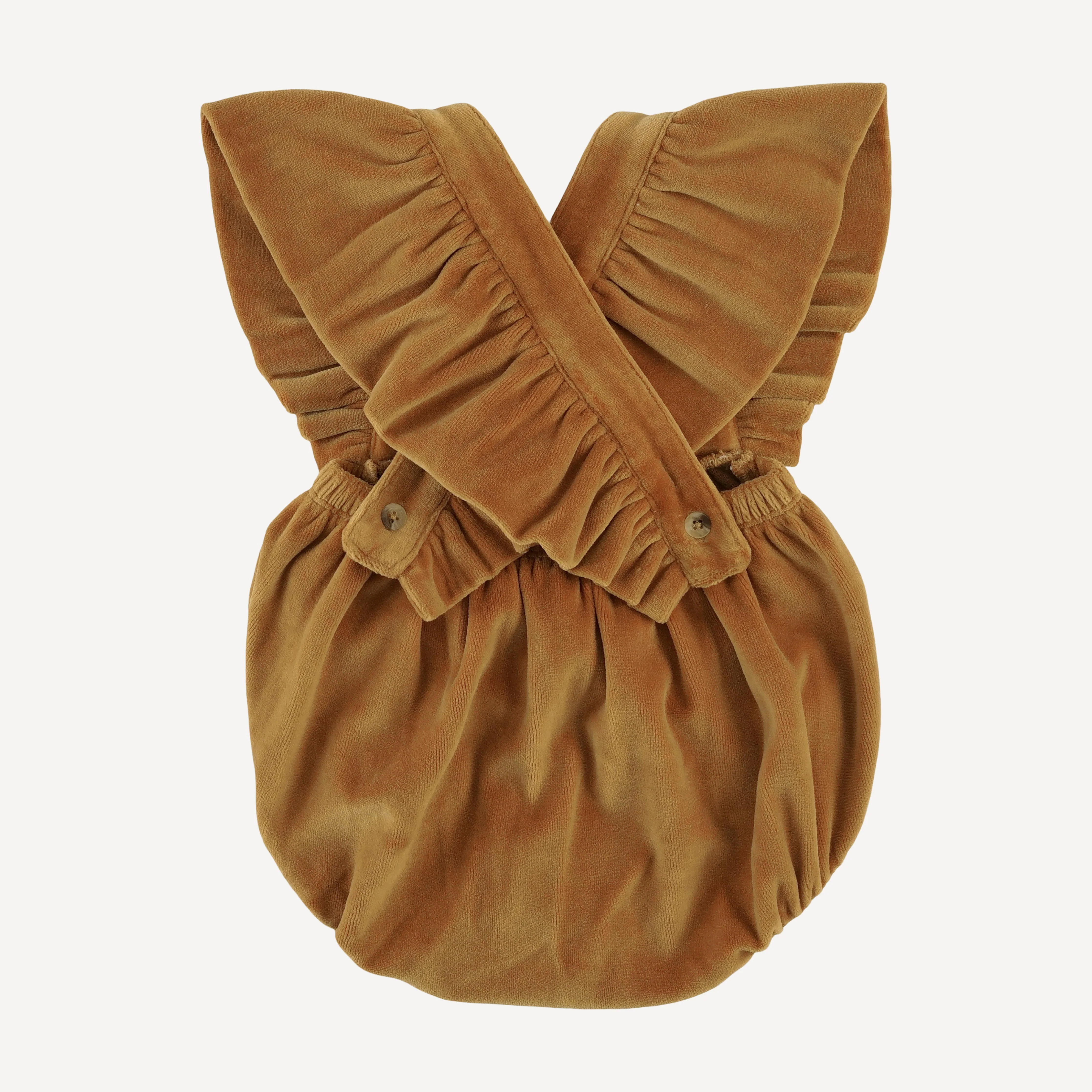 ruffle strap bubble | apple cinnamon | organic cotton velour - Image 3