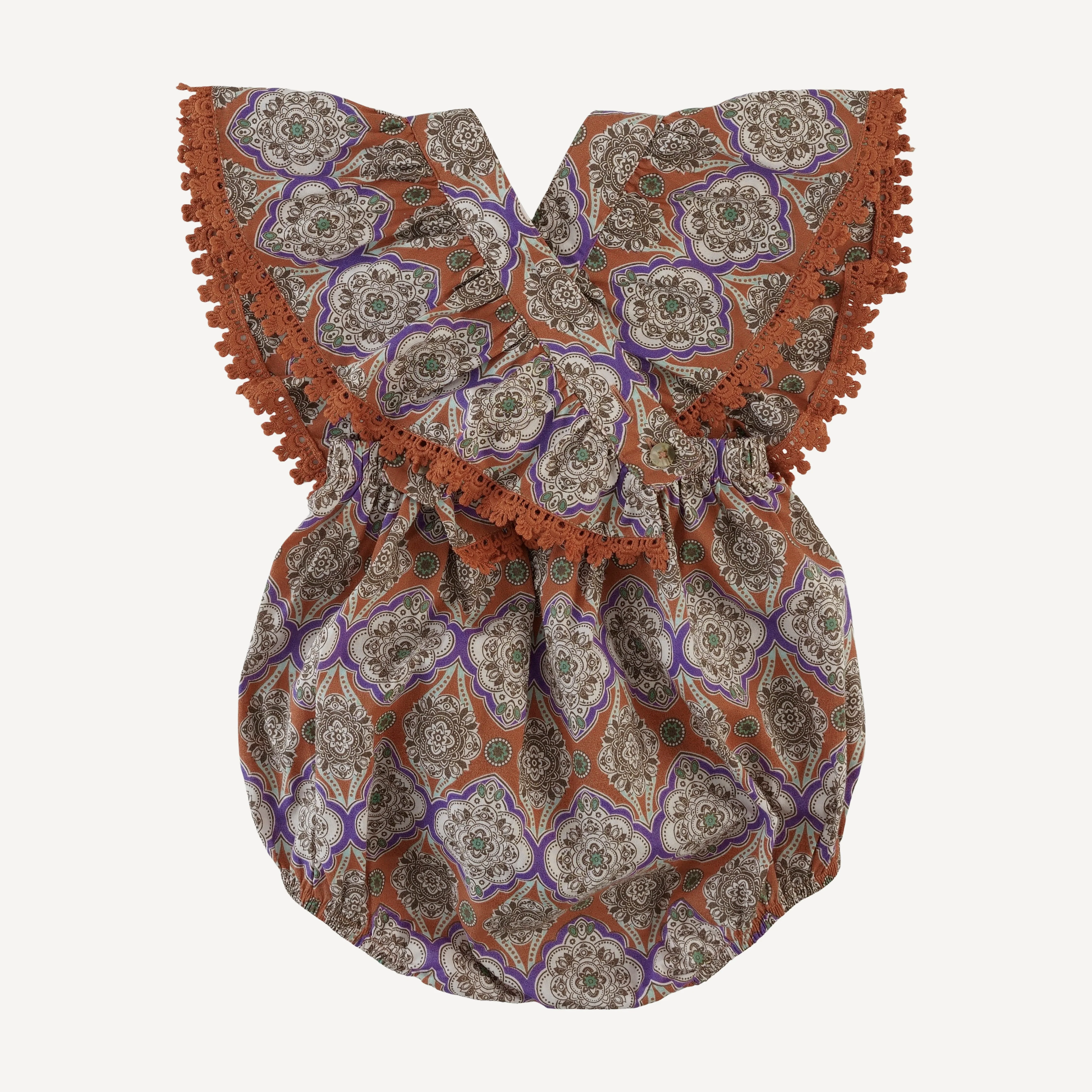 ruffle strap pintuck laced bubble | alice wallpaper | organic cotton woven - Image 3
