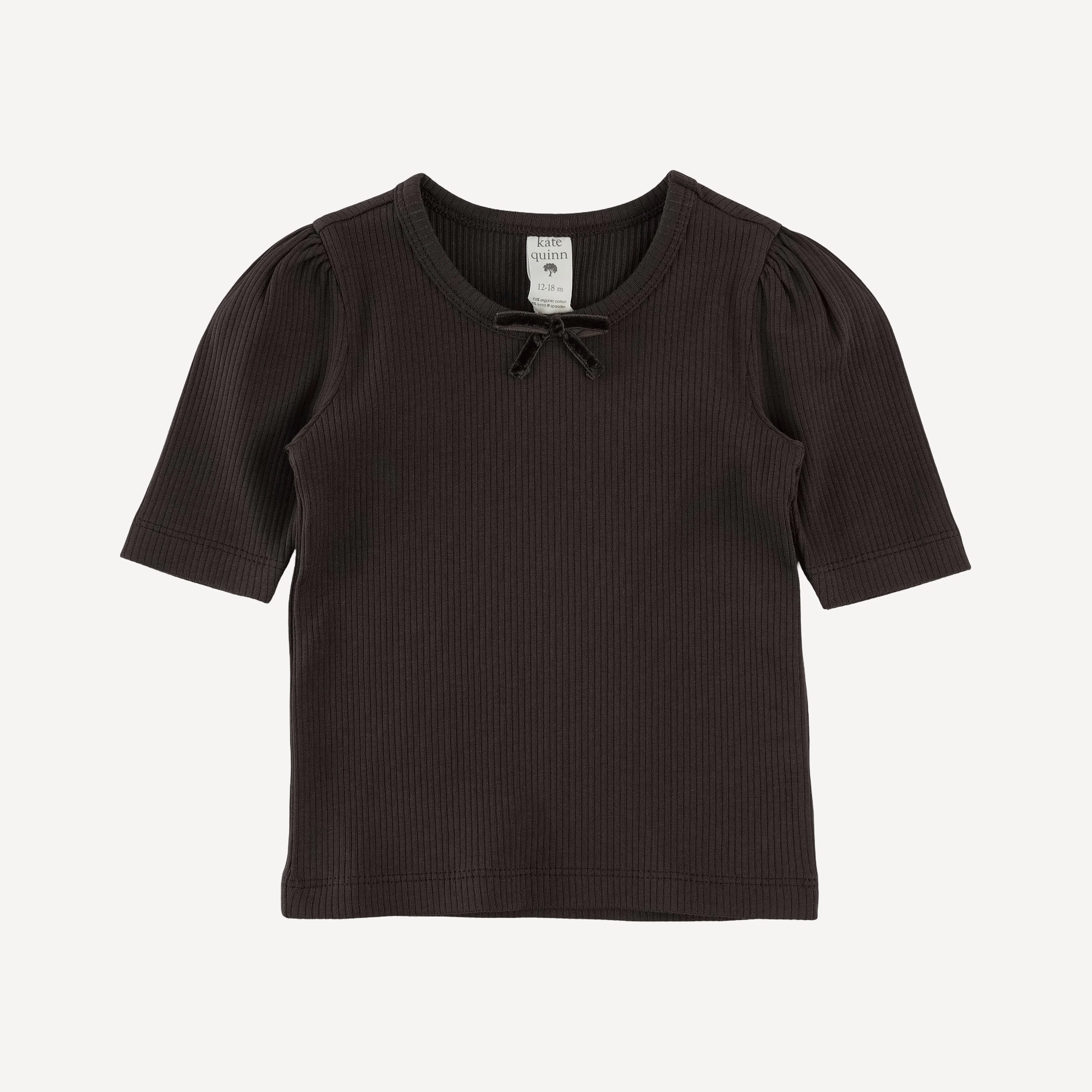 sarah bow top | hot fudge | organic cotton single rib