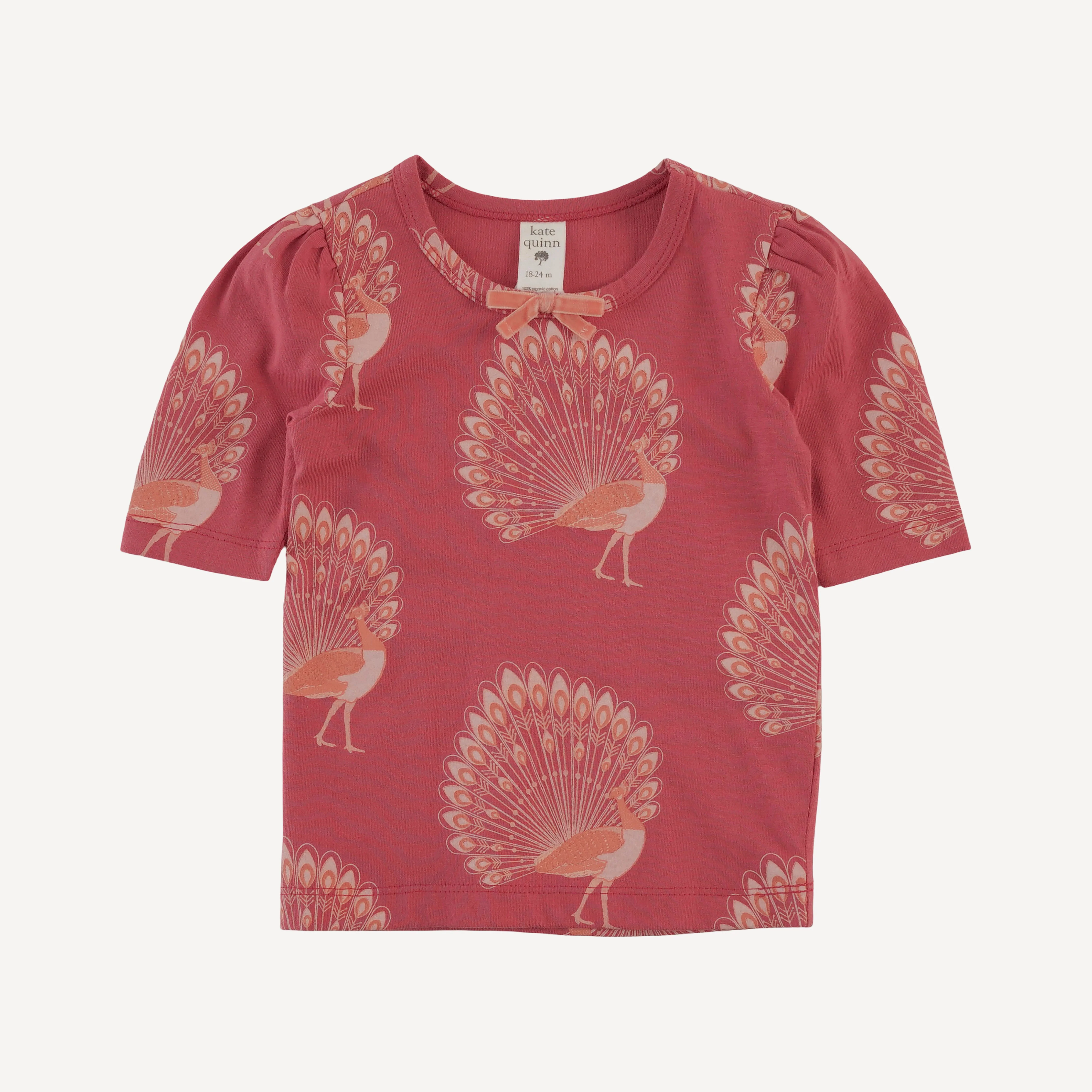 sarah bow top | orange peacock | organic cotton jersey