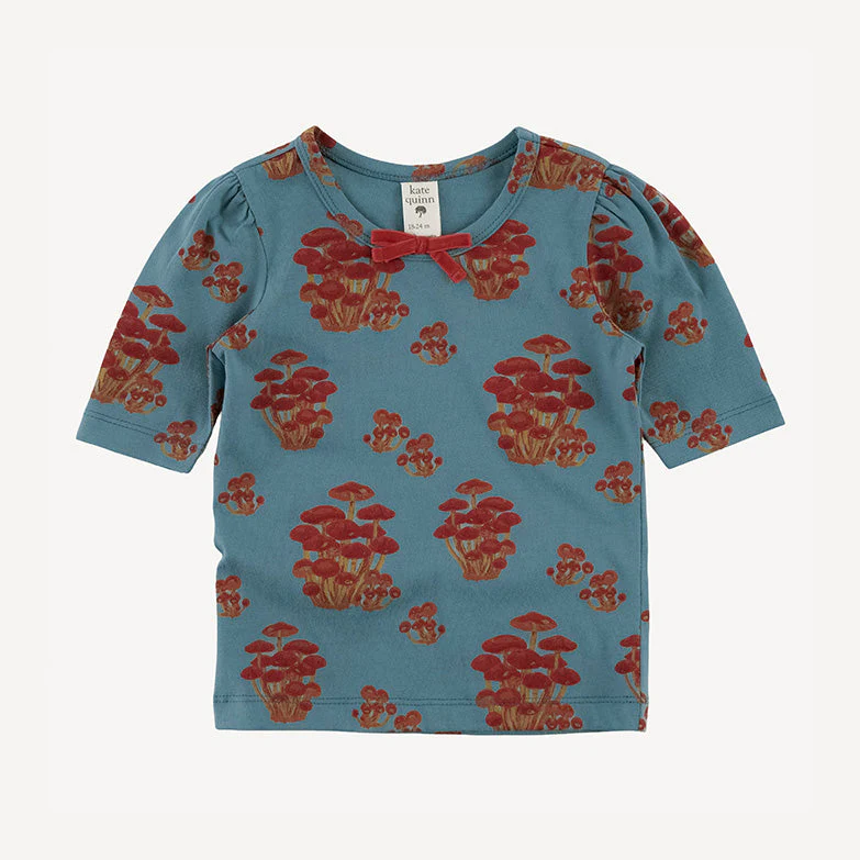 sarah bow top | red mushroom bunch | organic cotton jersey