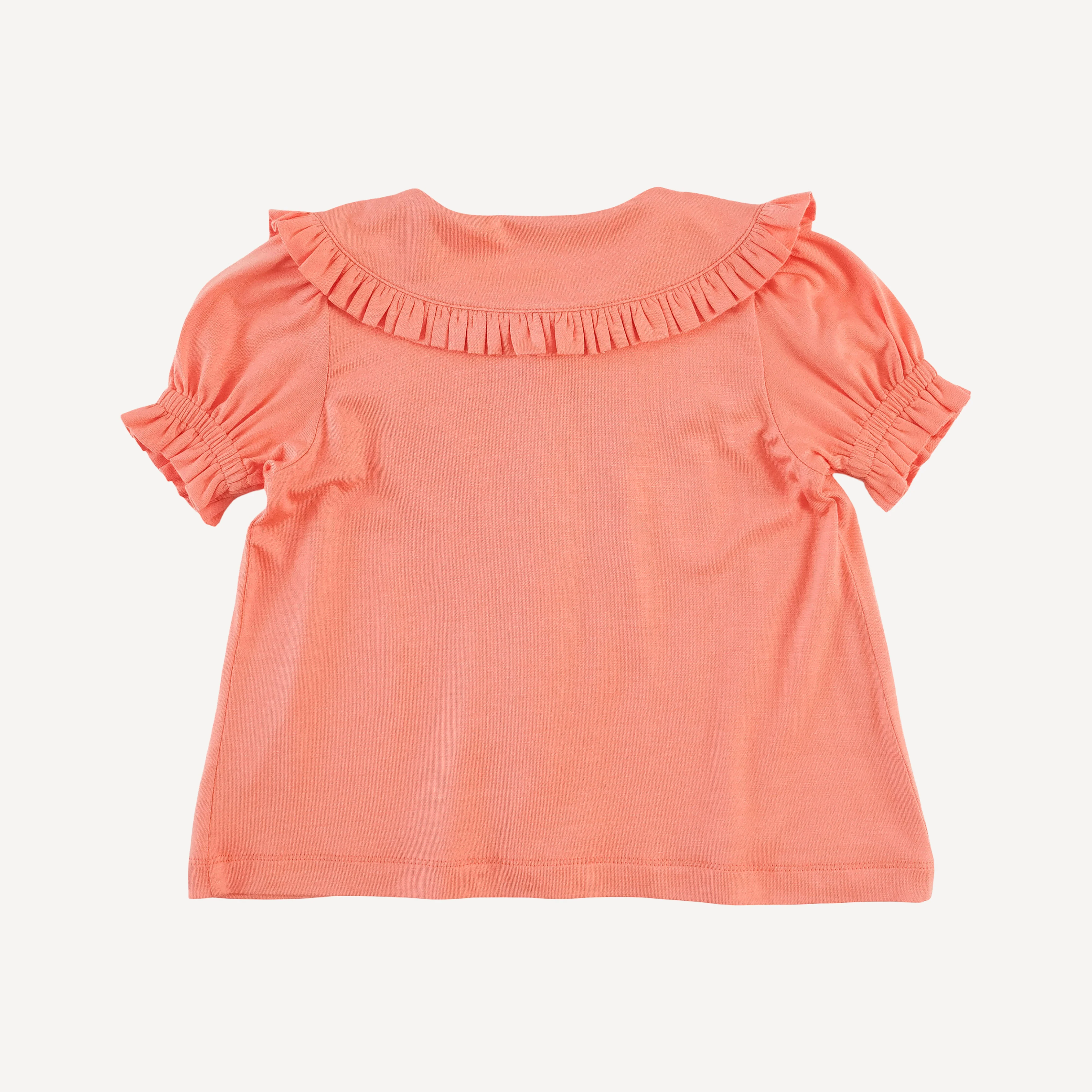 short puff sleeve prairie top | peach sorbet | bamboo - Image 3