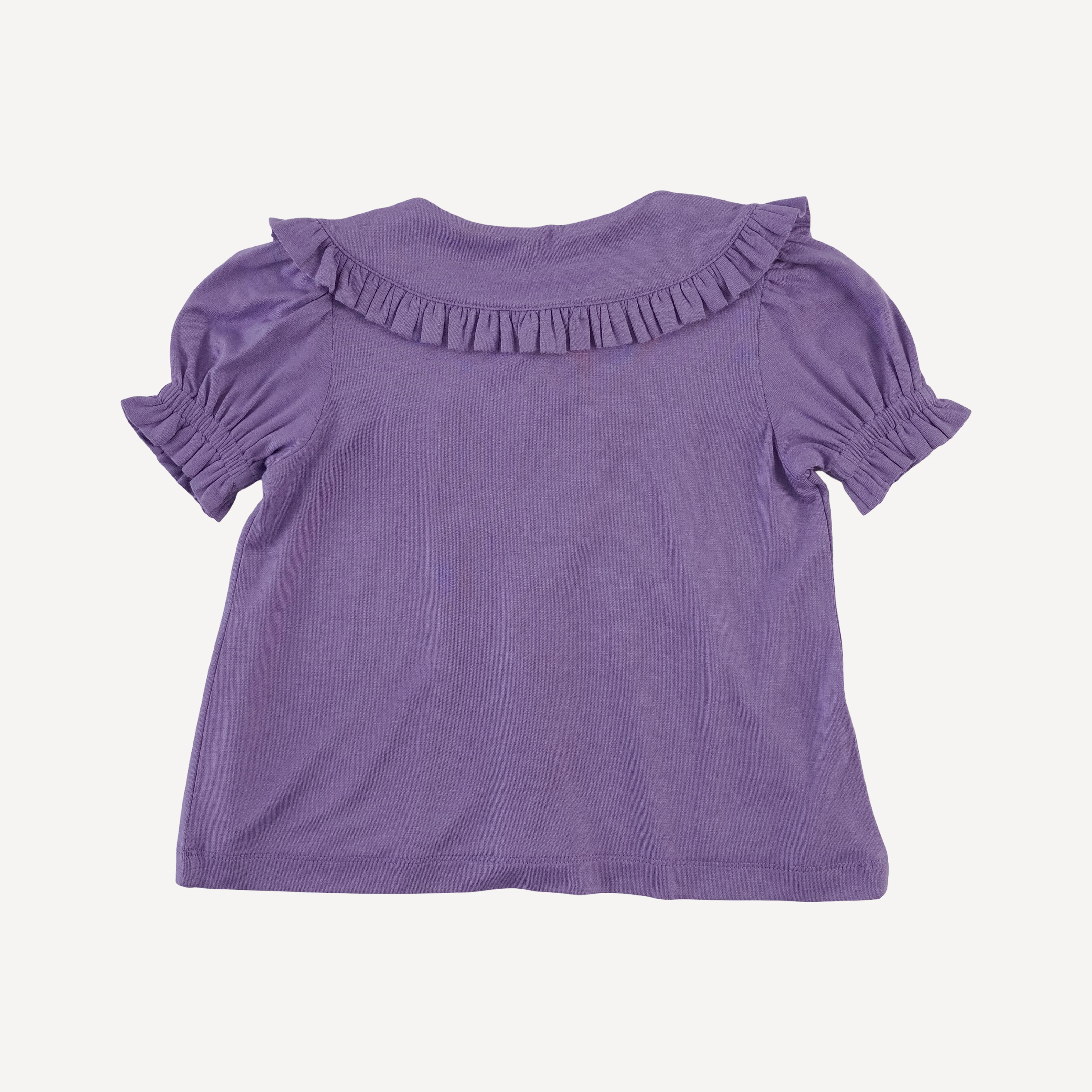 short puff sleeve prairie top | purple bloom | bamboo - Image 3