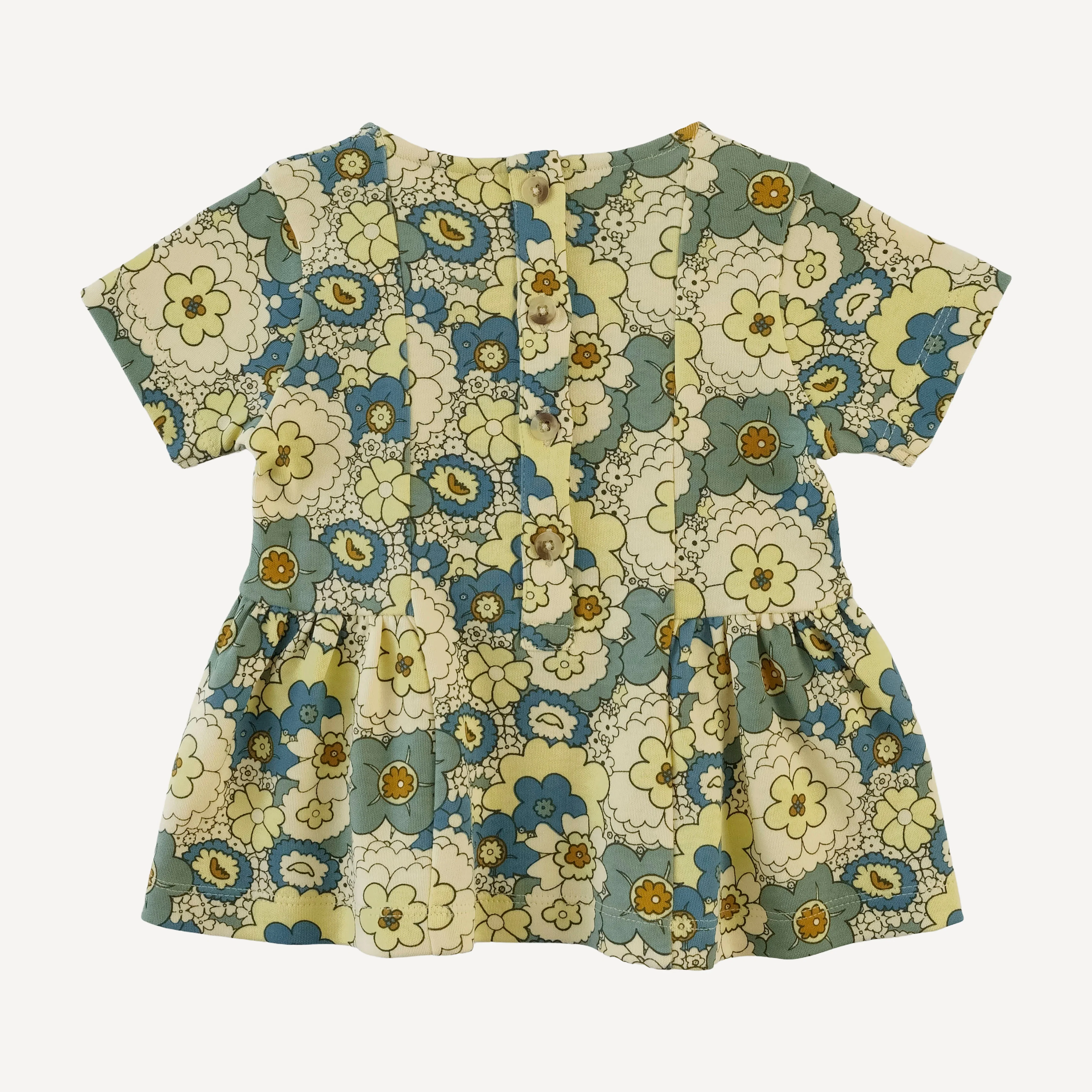 short sleeve ballerina top | 60s floral | organic cotton interlock - Image 3