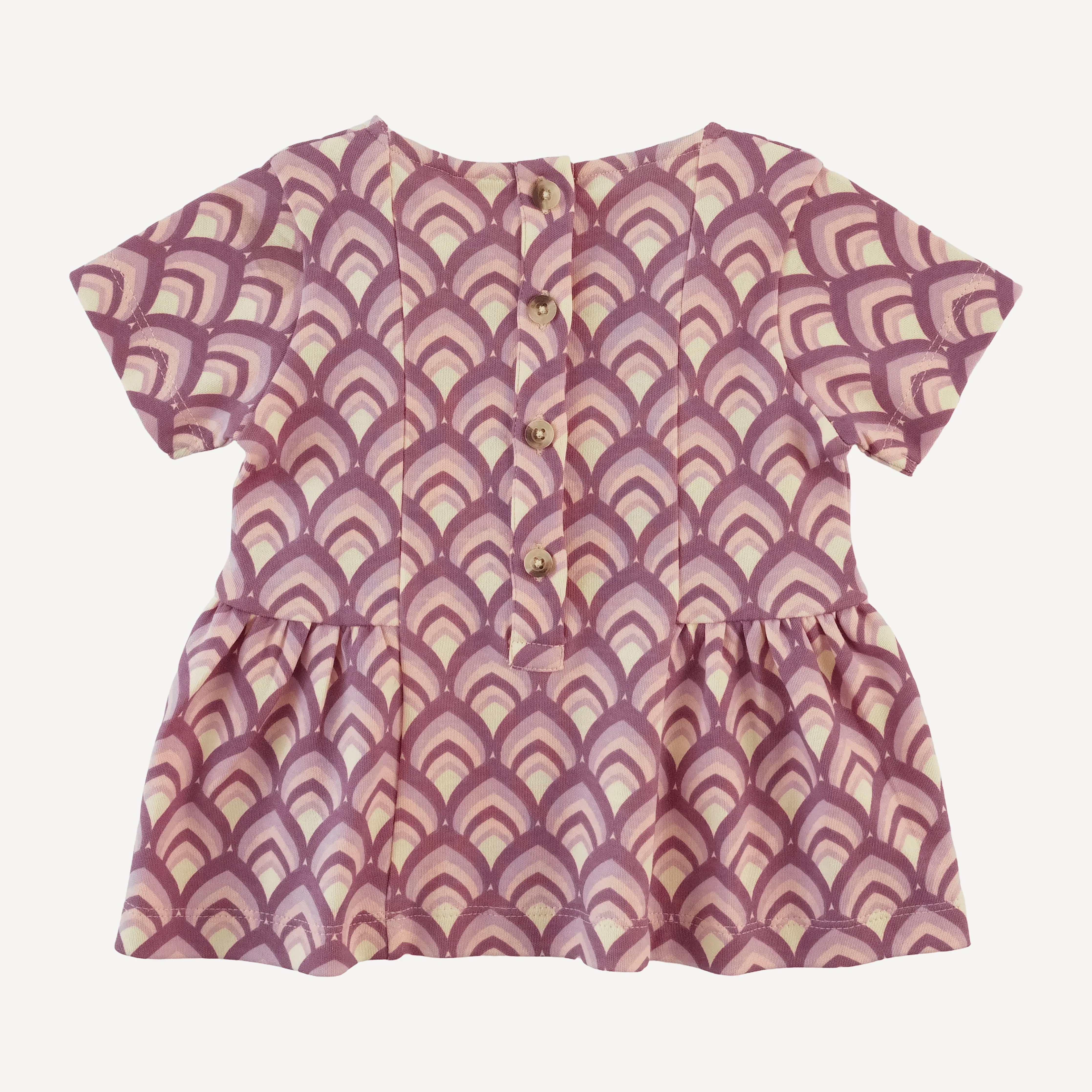 short sleeve ballerina top | mauve modern feather | organic cotton interlock - Image 3