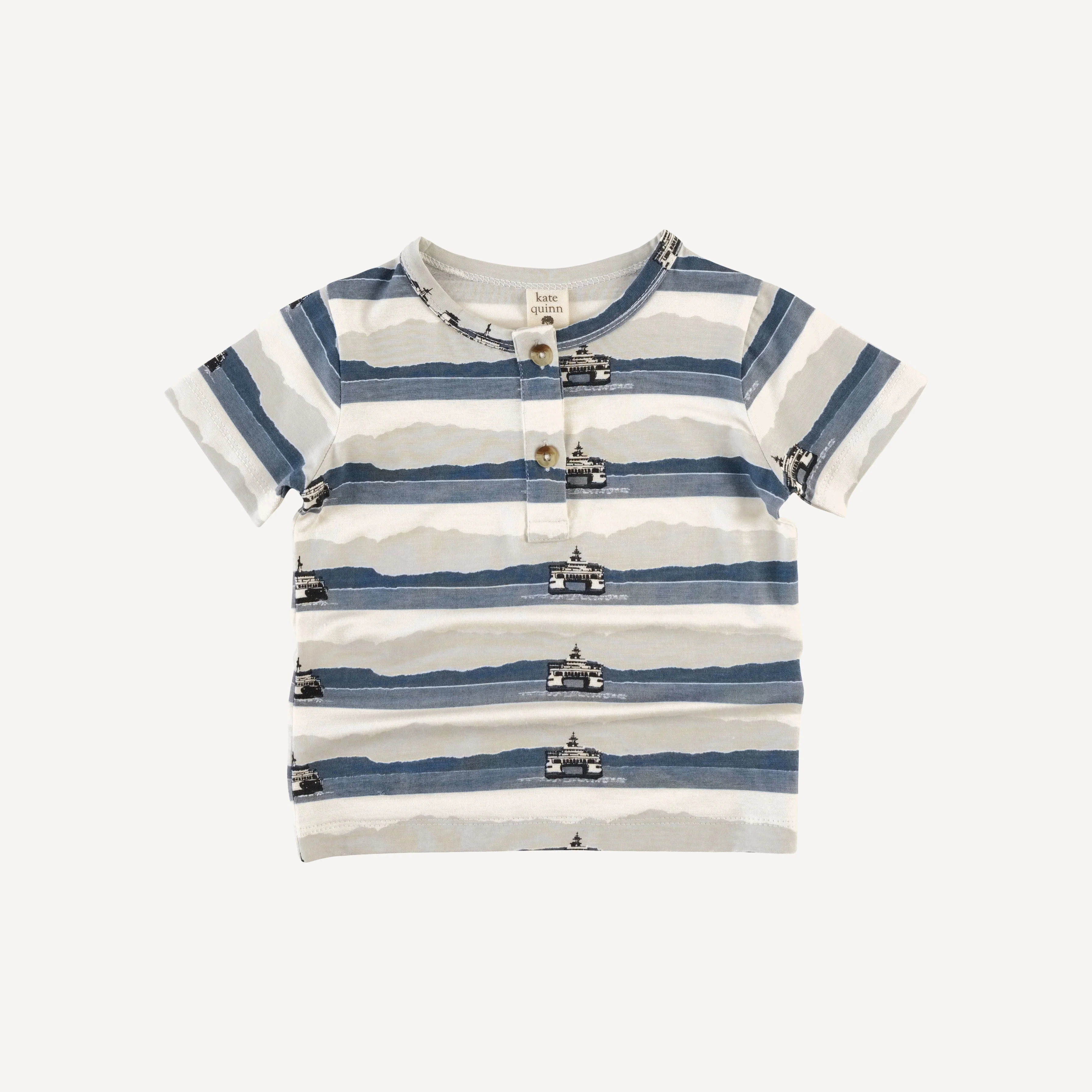 short sleeve basic henley tee | ferry boat | bamboo