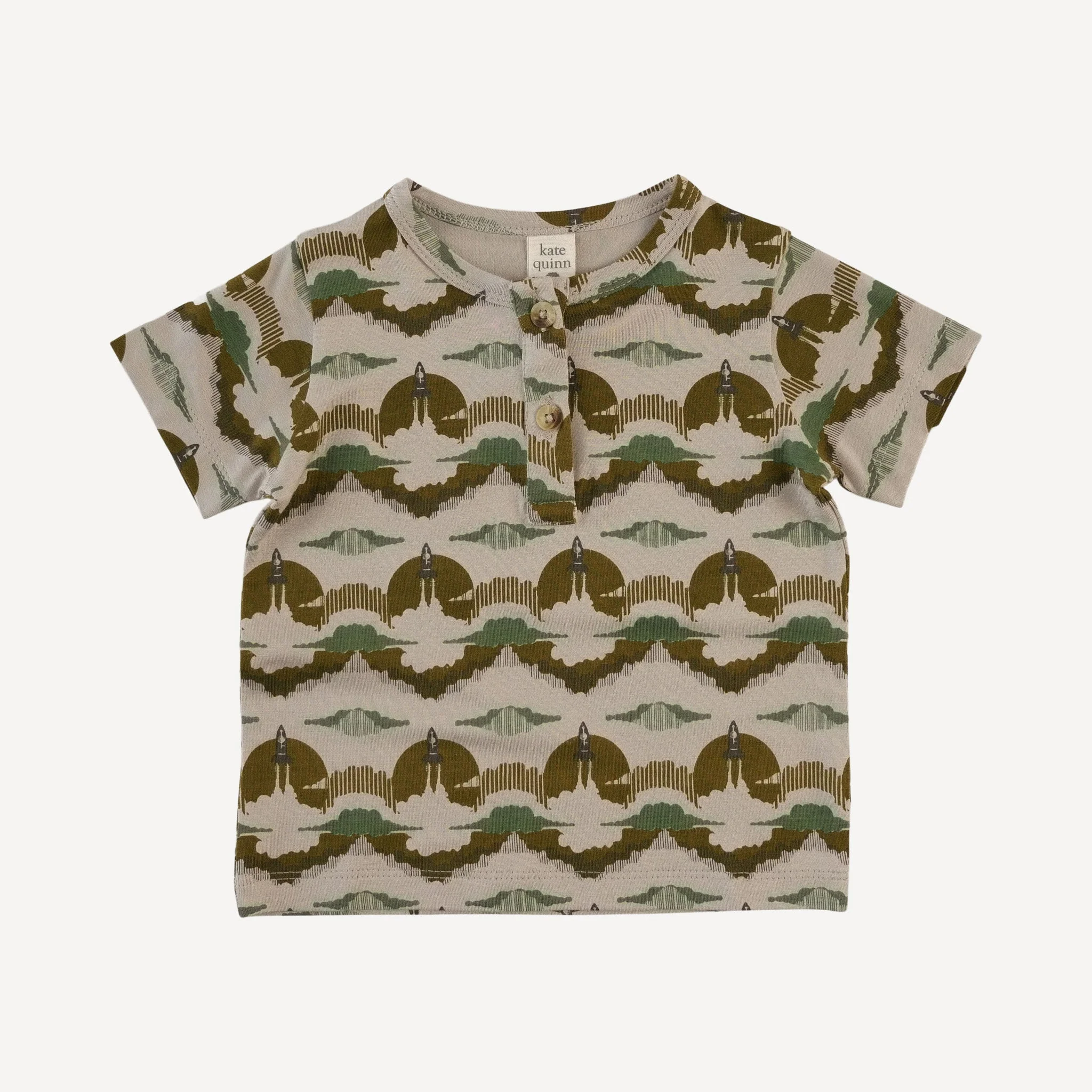short sleeve basic henley tee | rocket | bamboo
