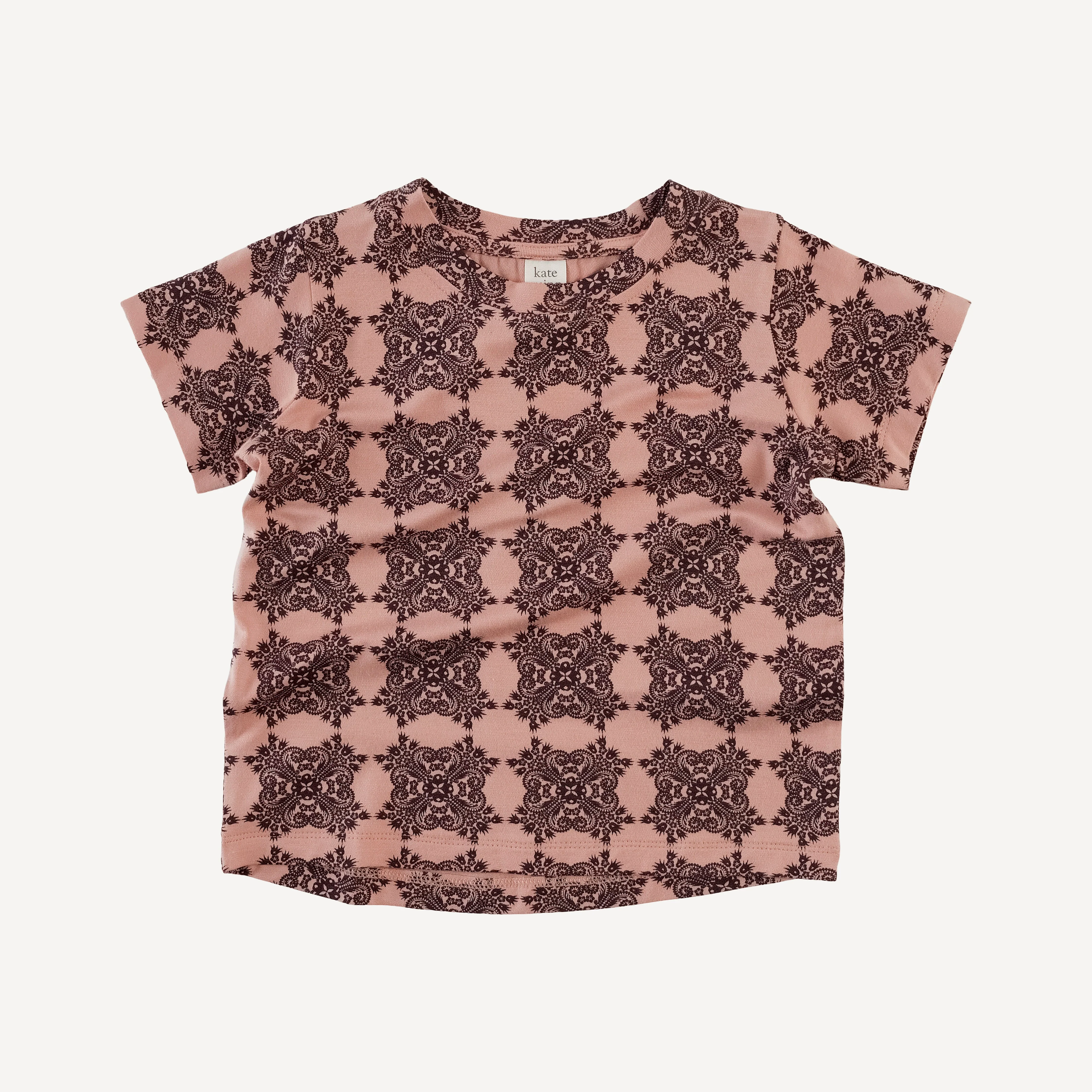 short sleeve boxy tee | french bloom | bamboo
