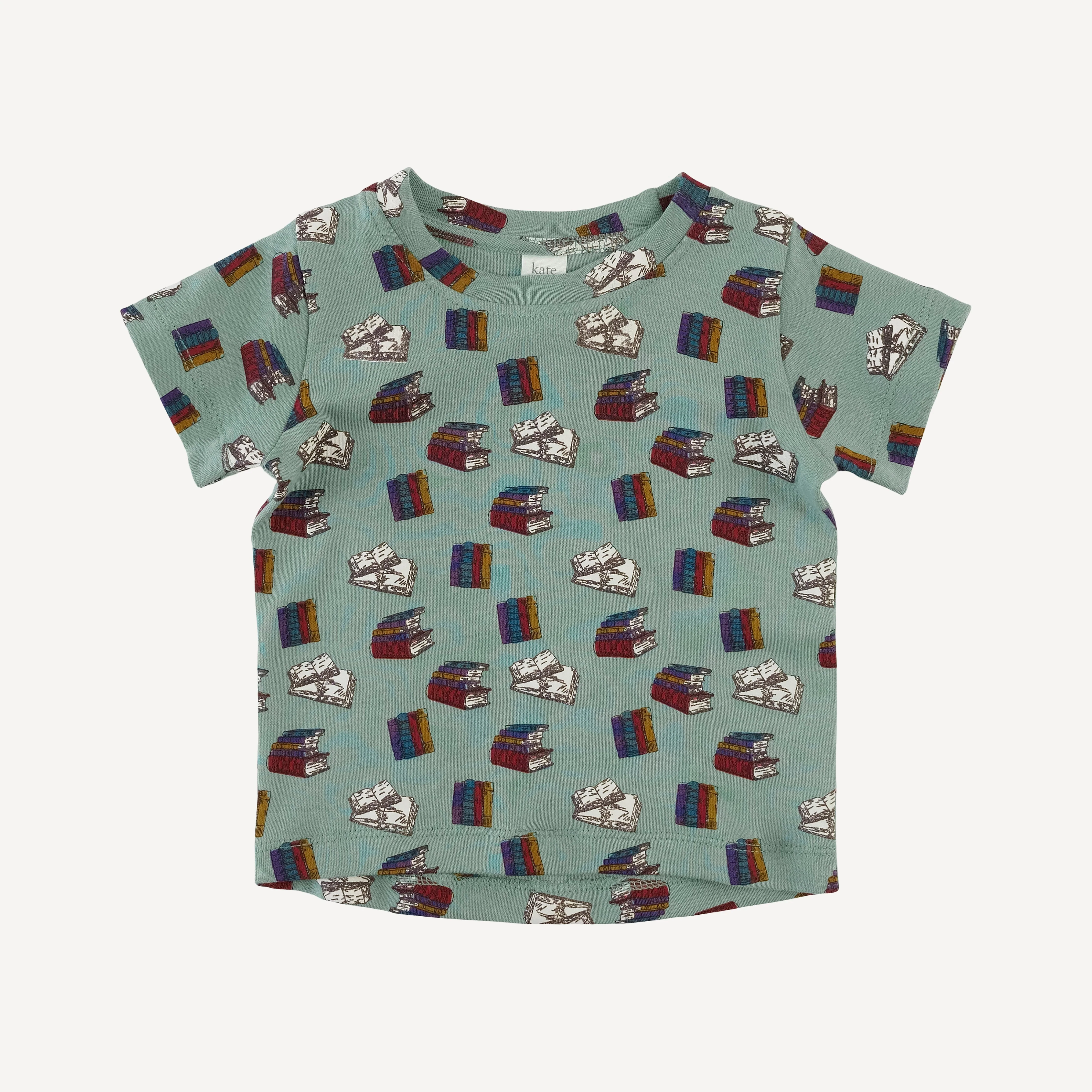 short sleeve essential boxy tee | books | organic cotton interlock