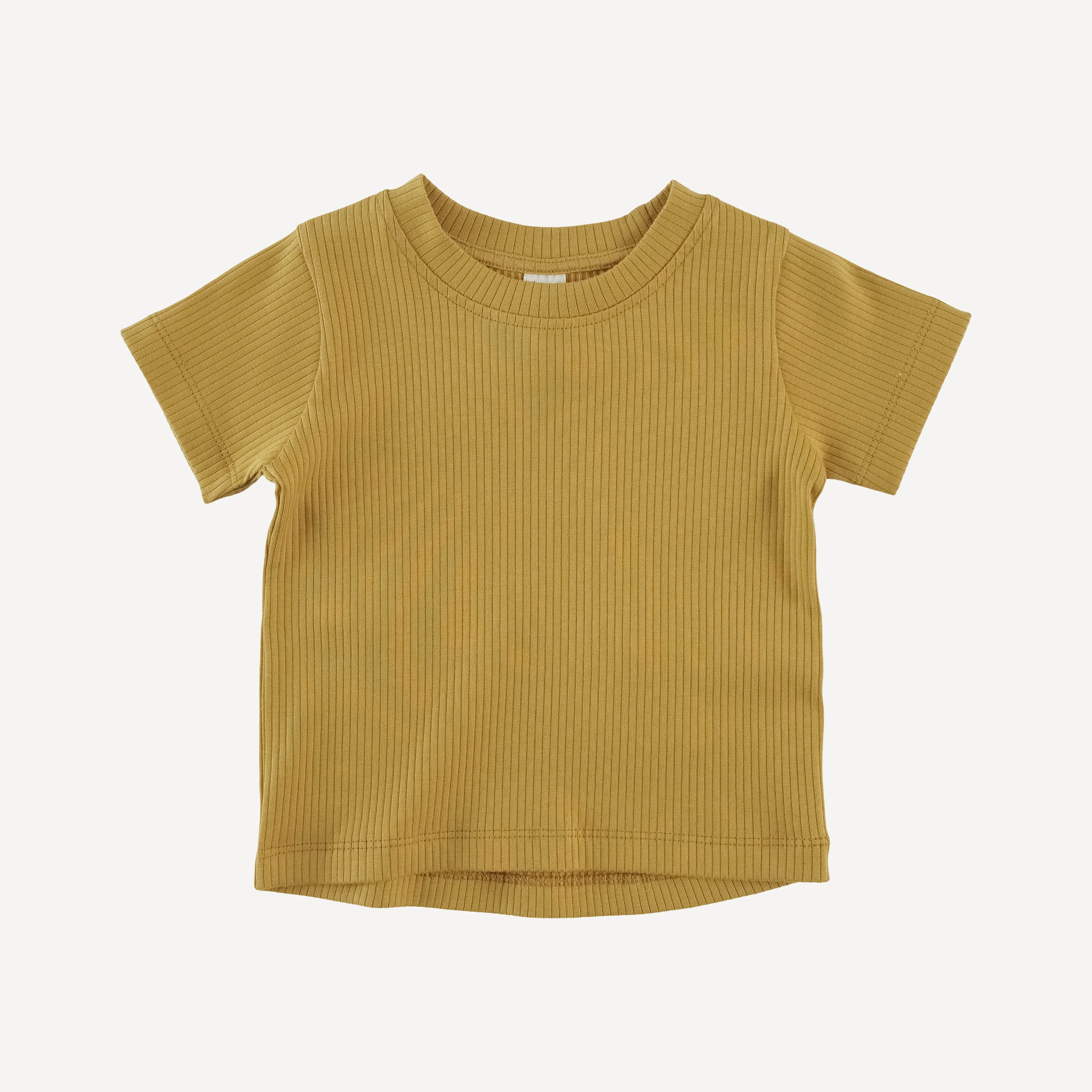short sleeve essential boxy tee | honey mustard | organic cotton single rib
