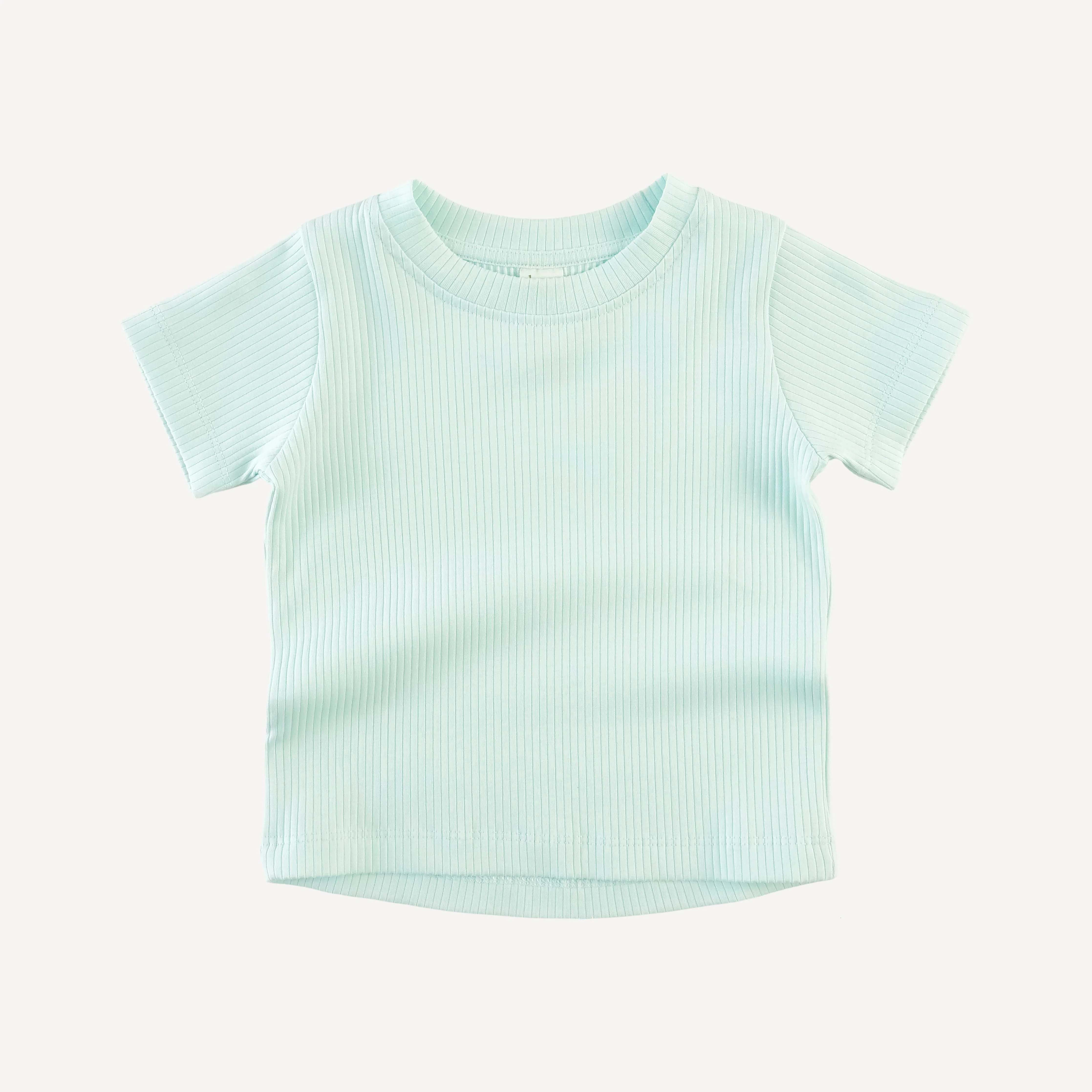 short sleeve essential boxy tee | ice blue | organic cotton single rib