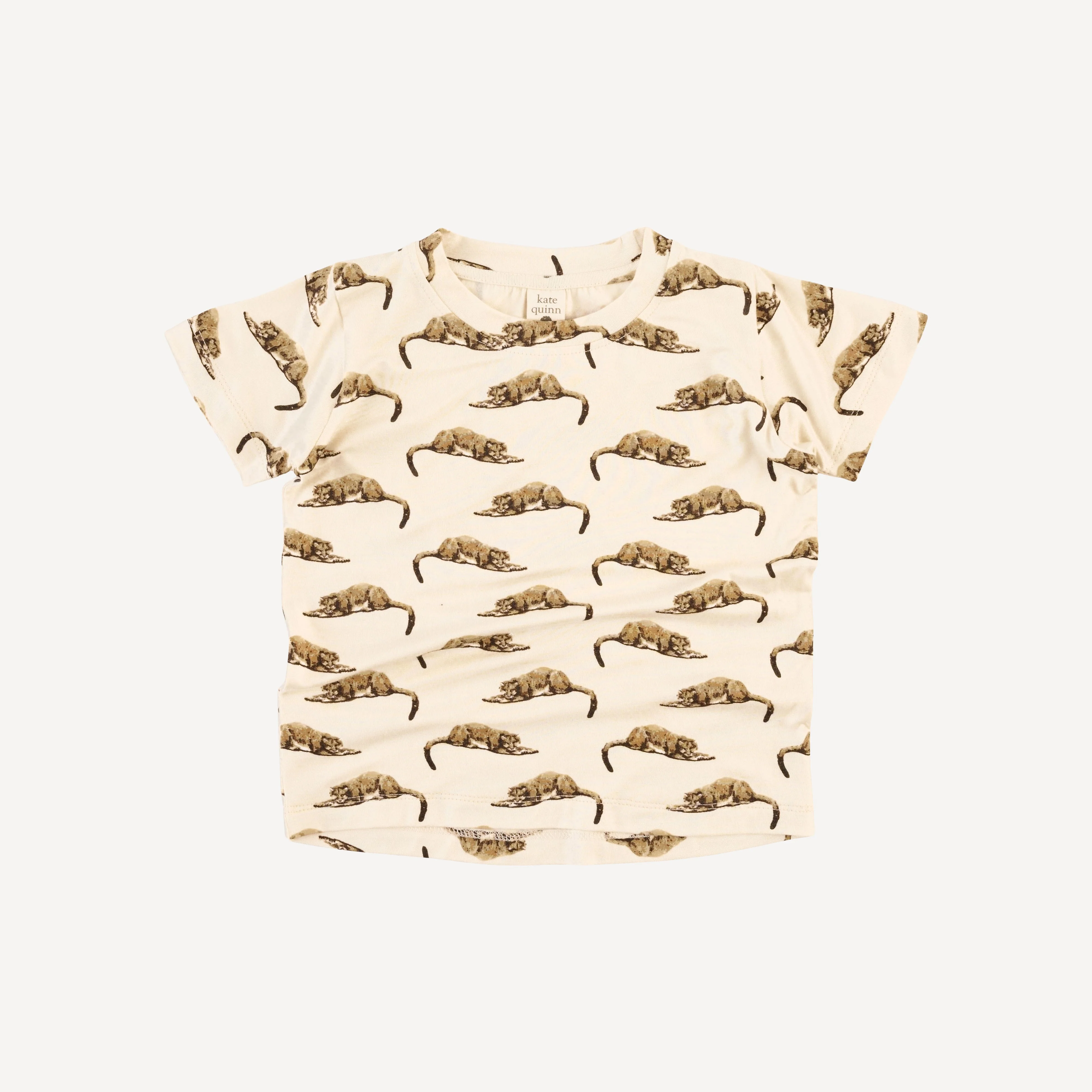 short sleeve essential boxy tee | mountain lion | bamboo