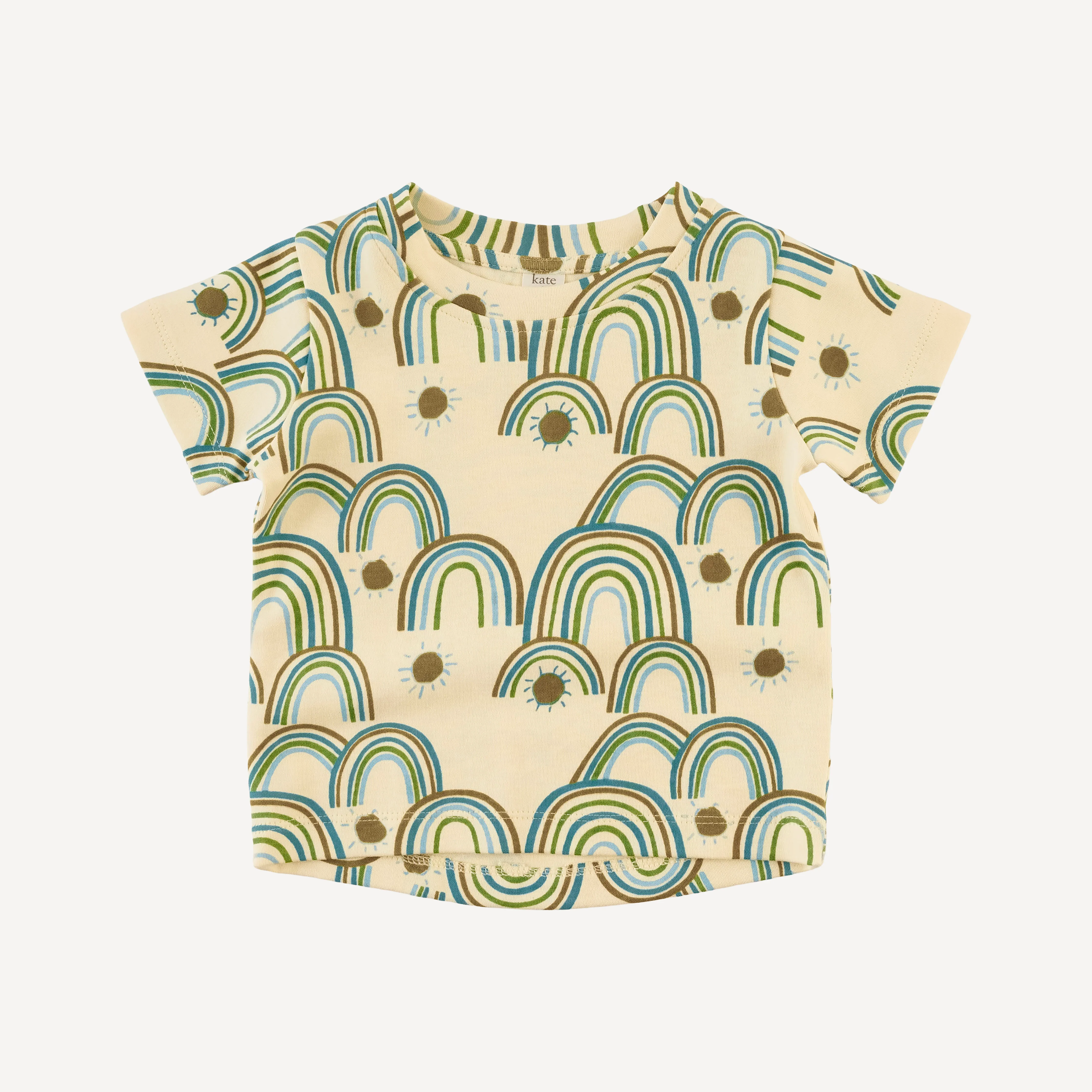 short sleeve essential boxy tee | multi rainbow | organic cotton interlock