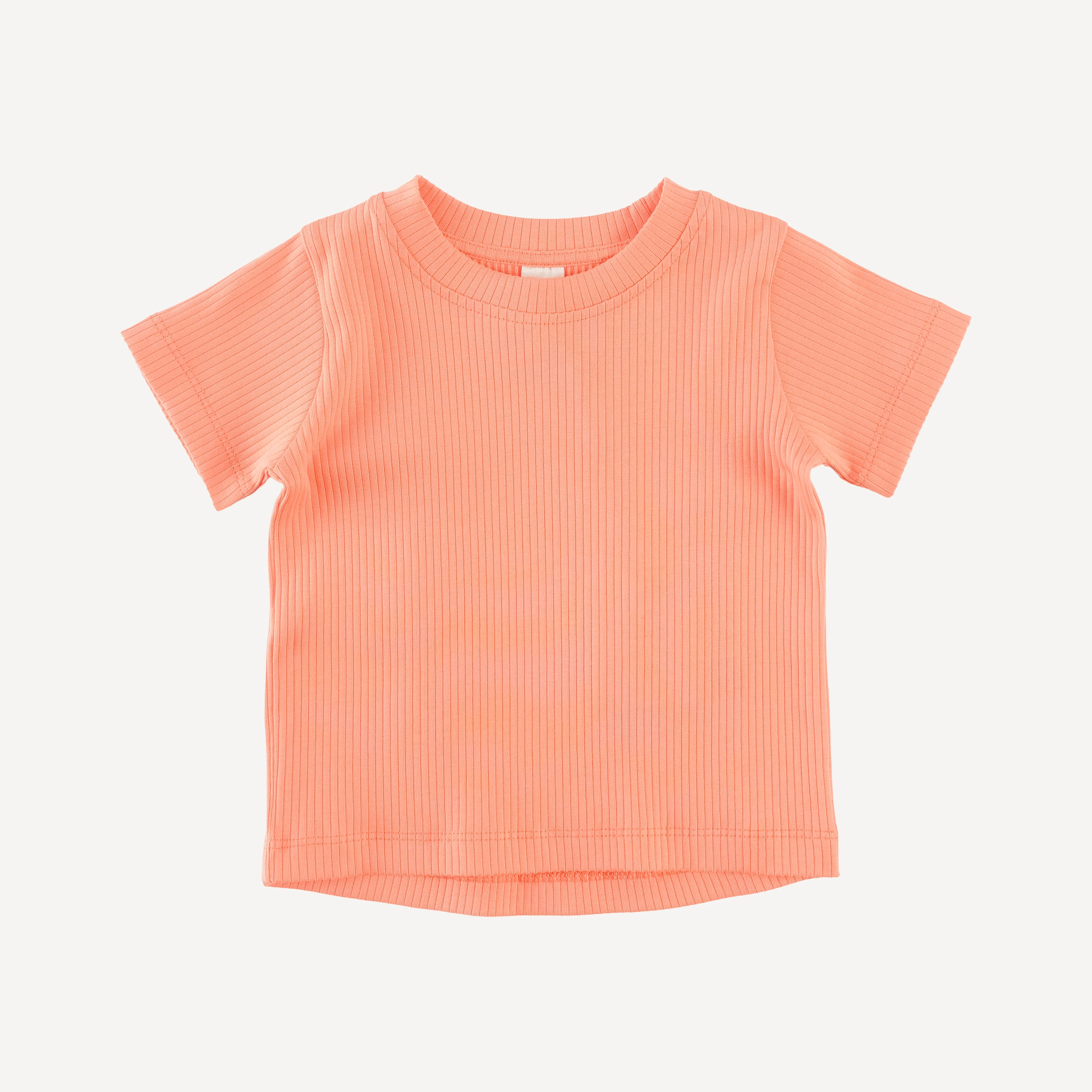 short sleeve essential boxy tee | papaya | organic cotton single rib