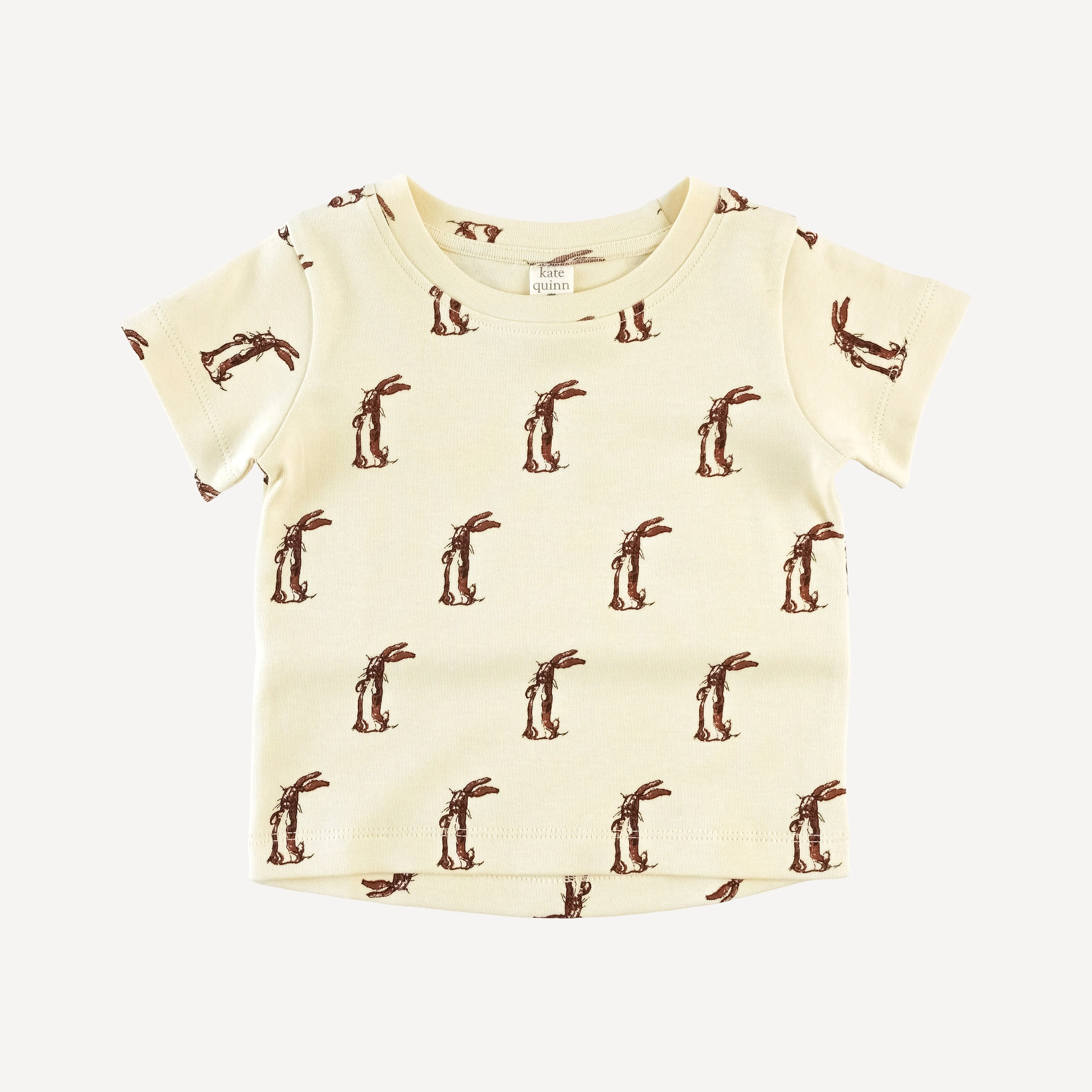 short sleeve essential boxy tee | plush rabbit | organic cotton interlock