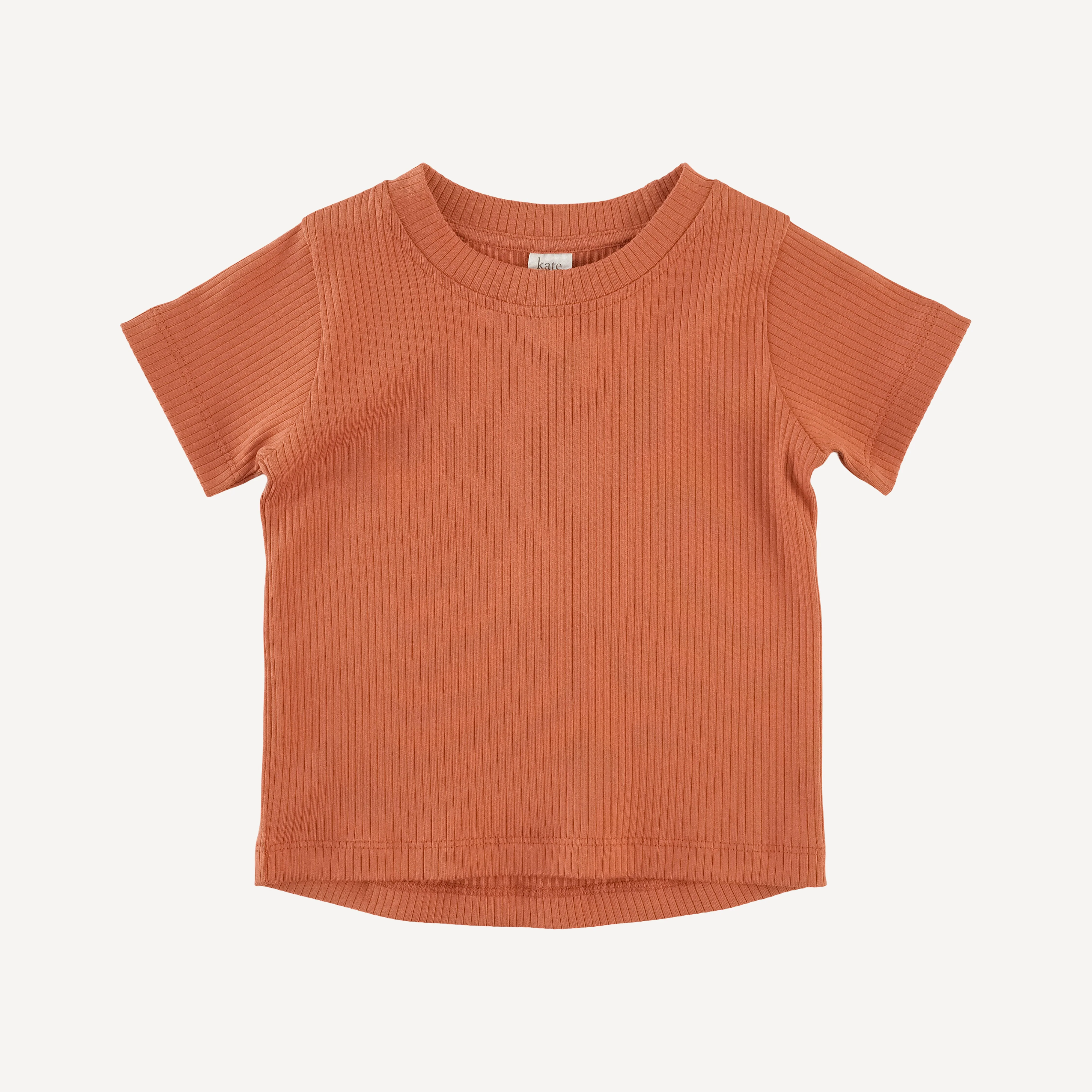 short sleeve essential boxy tee | rust | organic cotton single rib