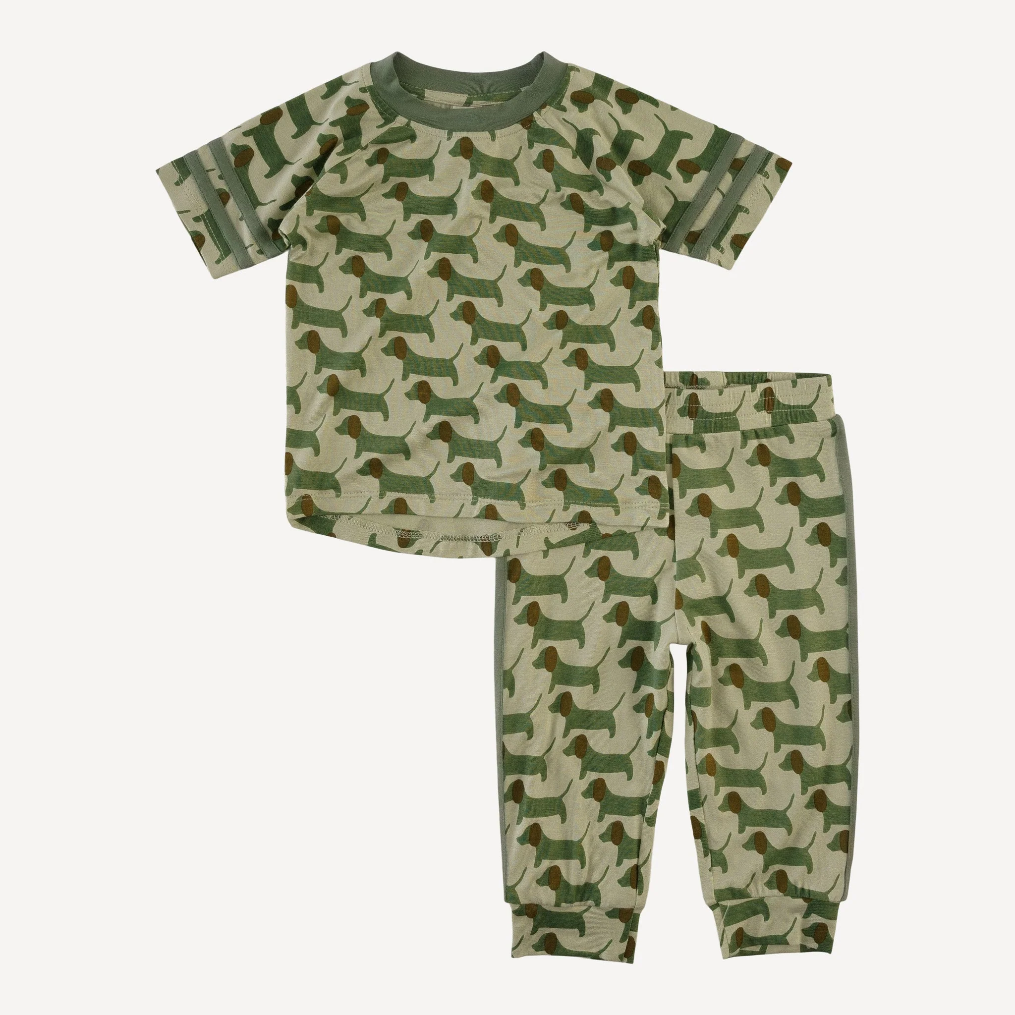 short sleeve football set | 70s puppies | bamboo