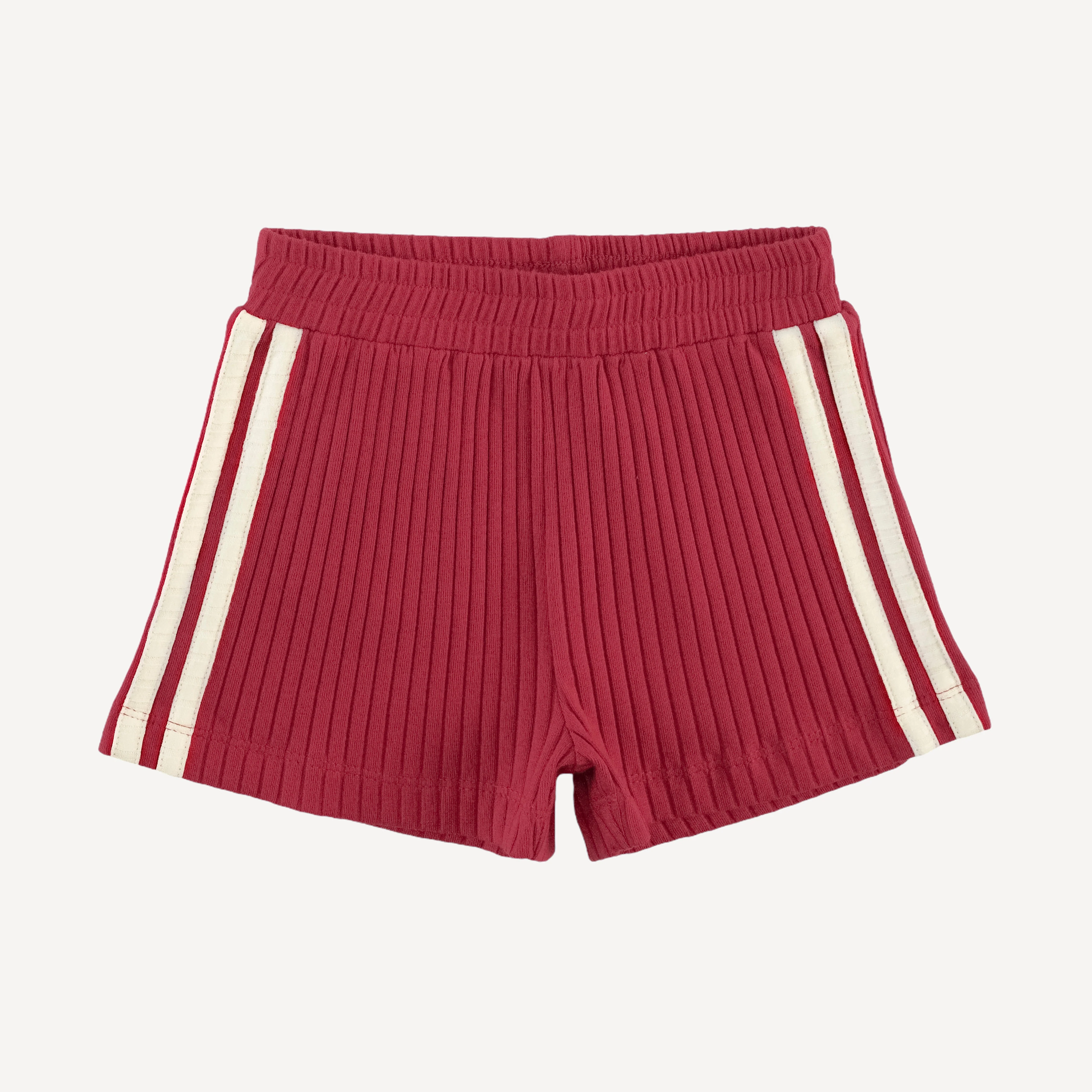 short sleeve football tee + andrew short set | savvy red | organic cotton wide rib - Image 4