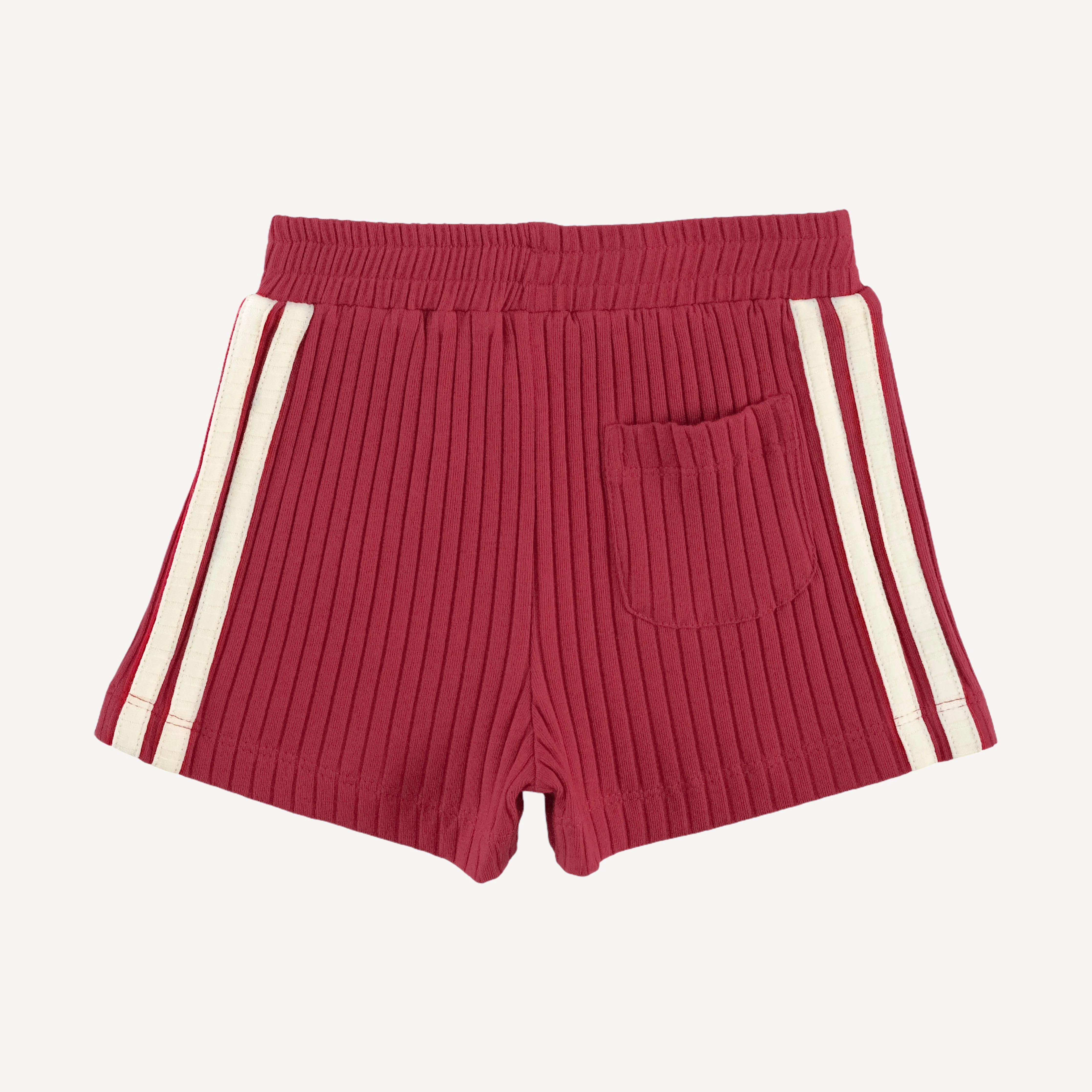 short sleeve football tee + andrew short set | savvy red | organic cotton wide rib - Image 5