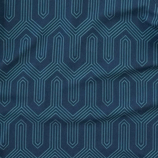 short sleeve football tee | blue art deco | light weight bamboo - Image 2
