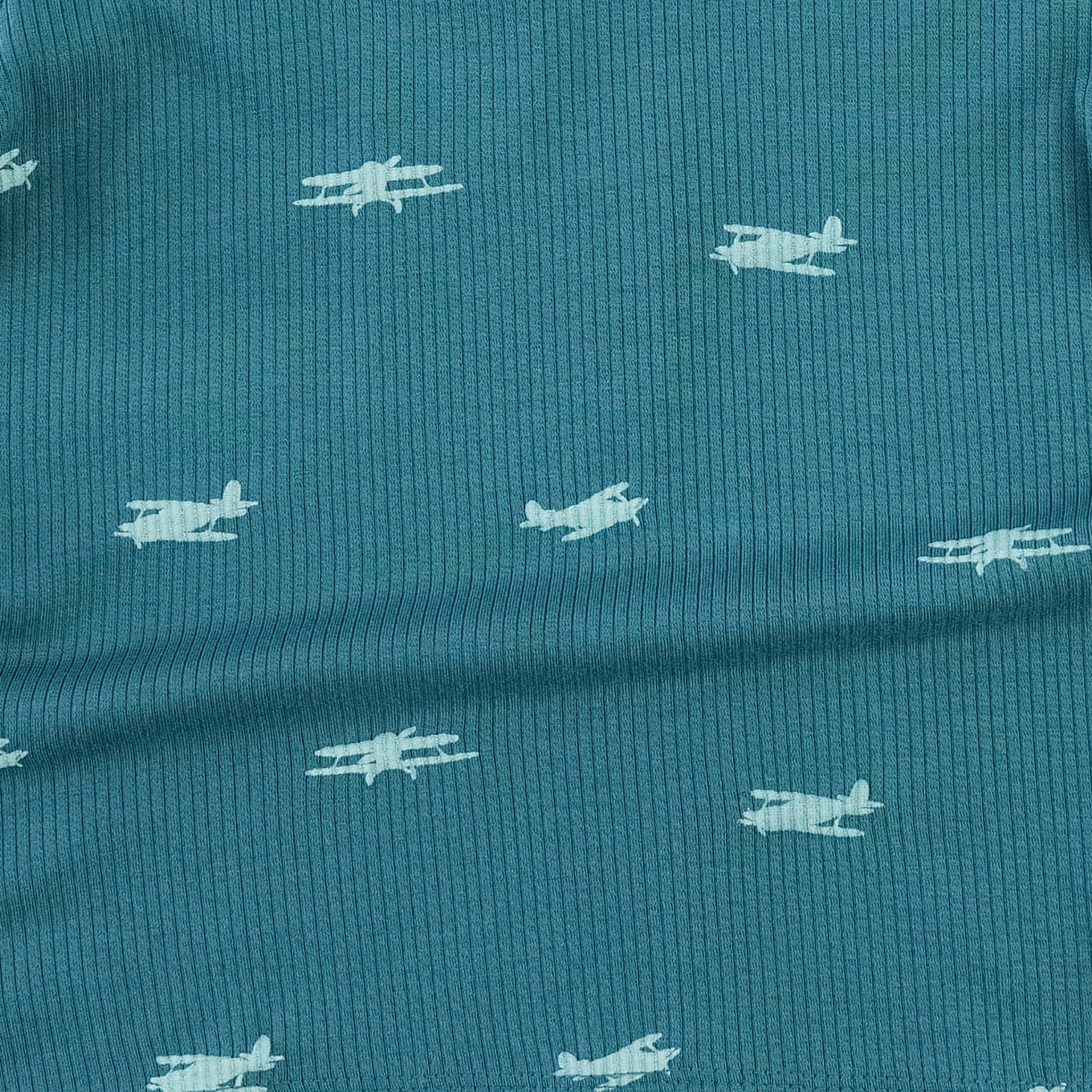 short sleeve football tee | tiny planes | modal skinny rib - Image 2