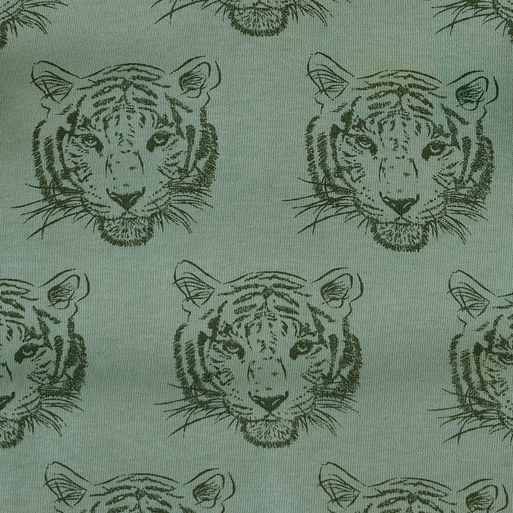 short sleeve henley pocket hoodie | iceberg tigers | organic cotton interlock - Image 2