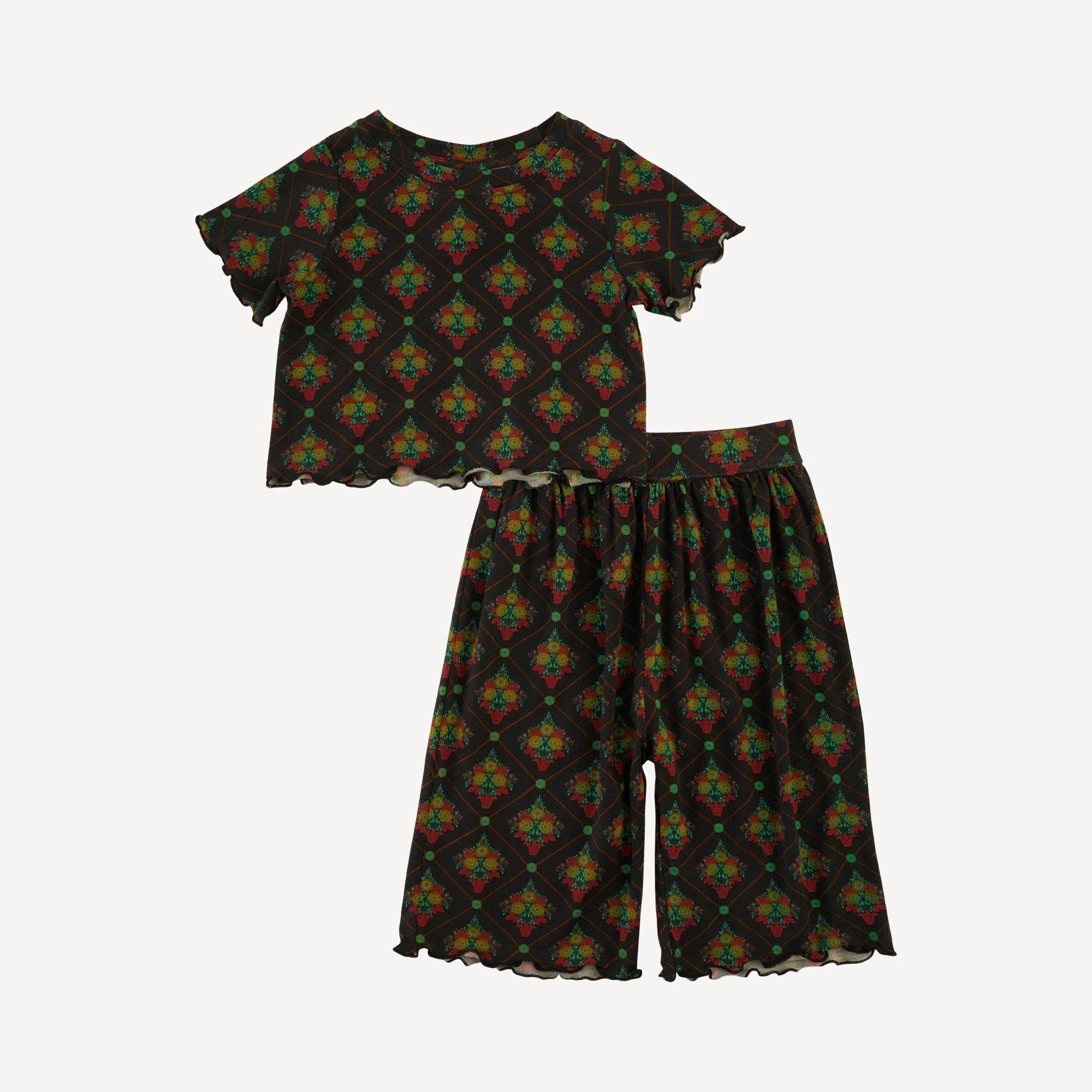 short sleeve jade set | antoinette floral | light weight bamboo
