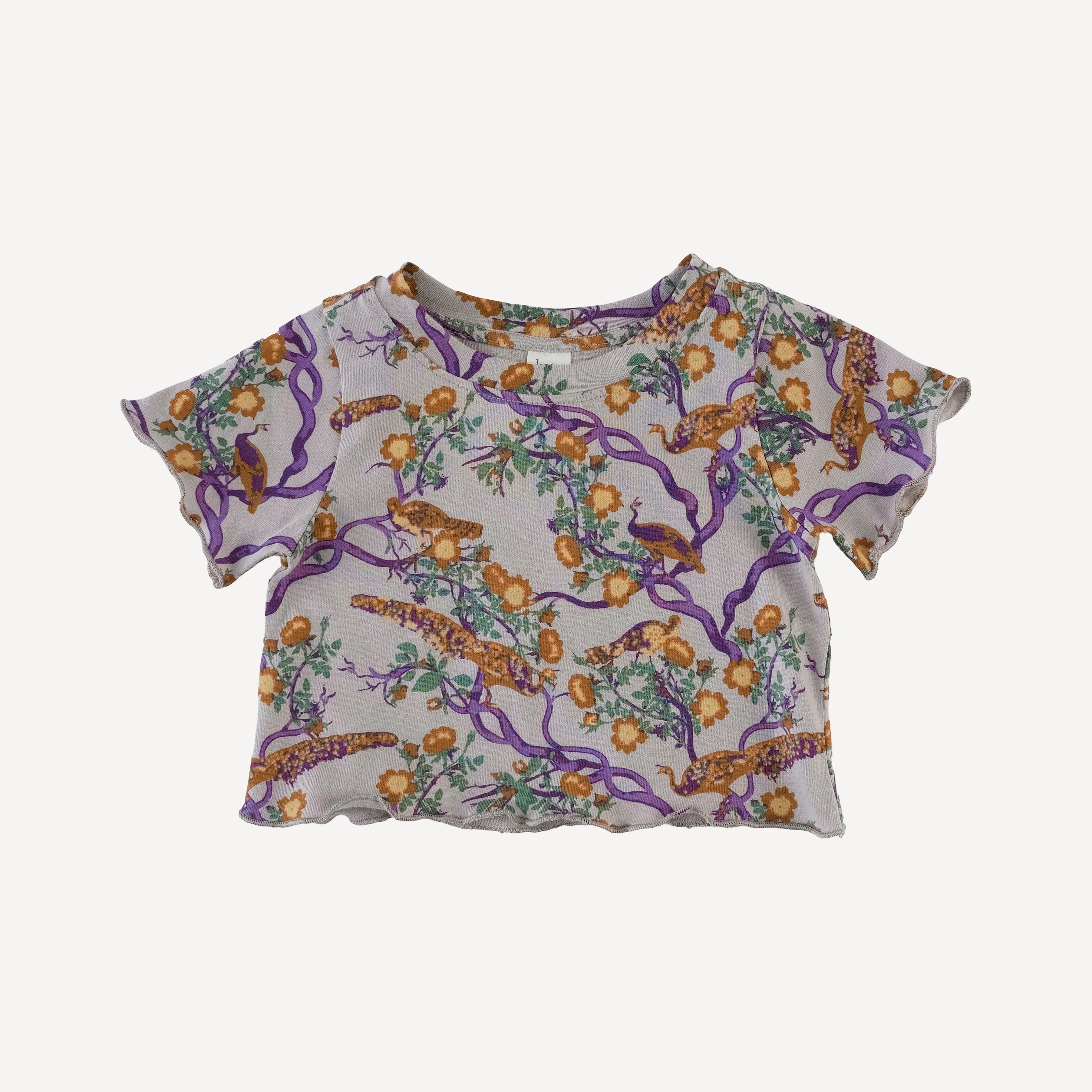 short sleeve jade set | chinoiserie peacock | organic cotton jersey - Image 3