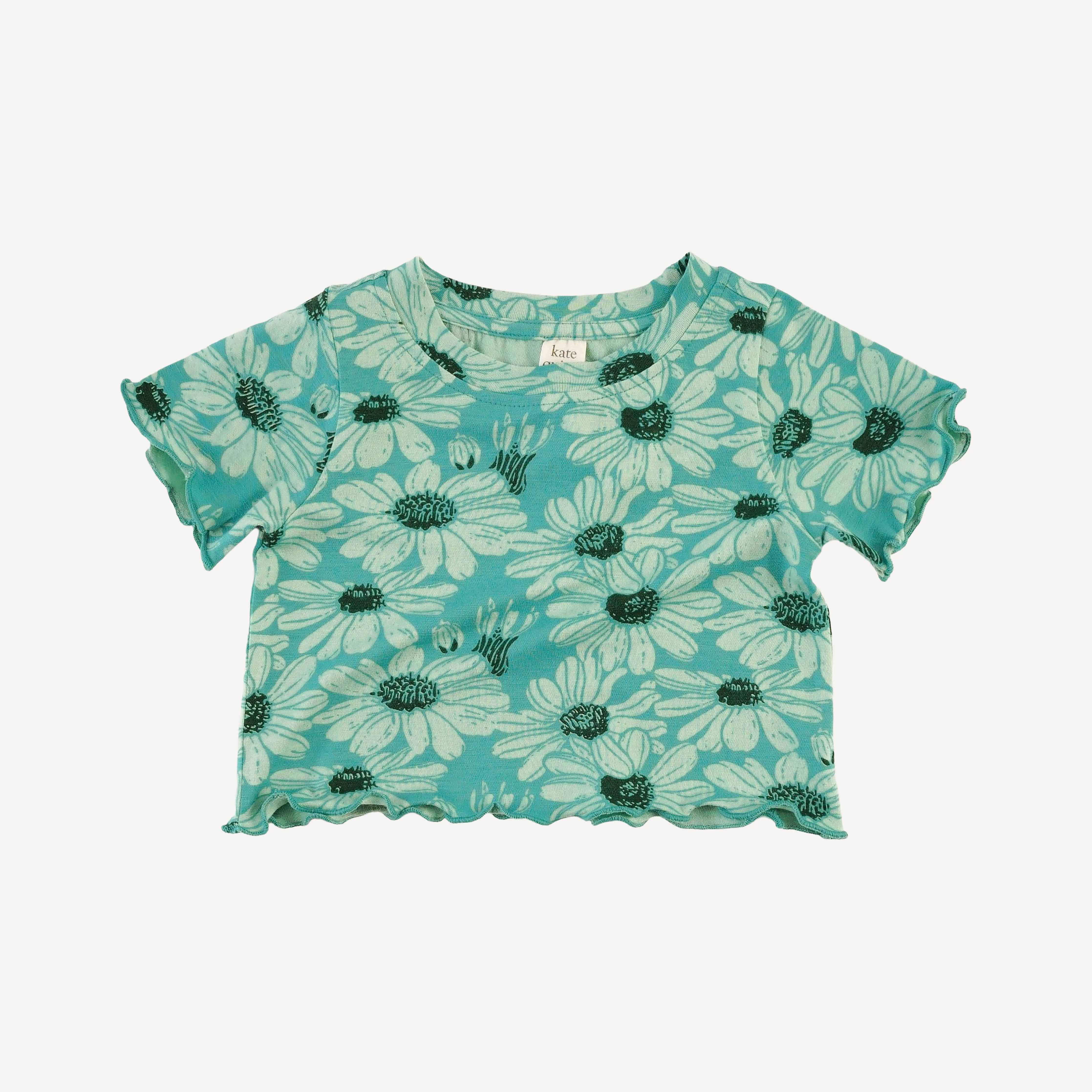short sleeve jade set | green daisy | bamboo - Image 3