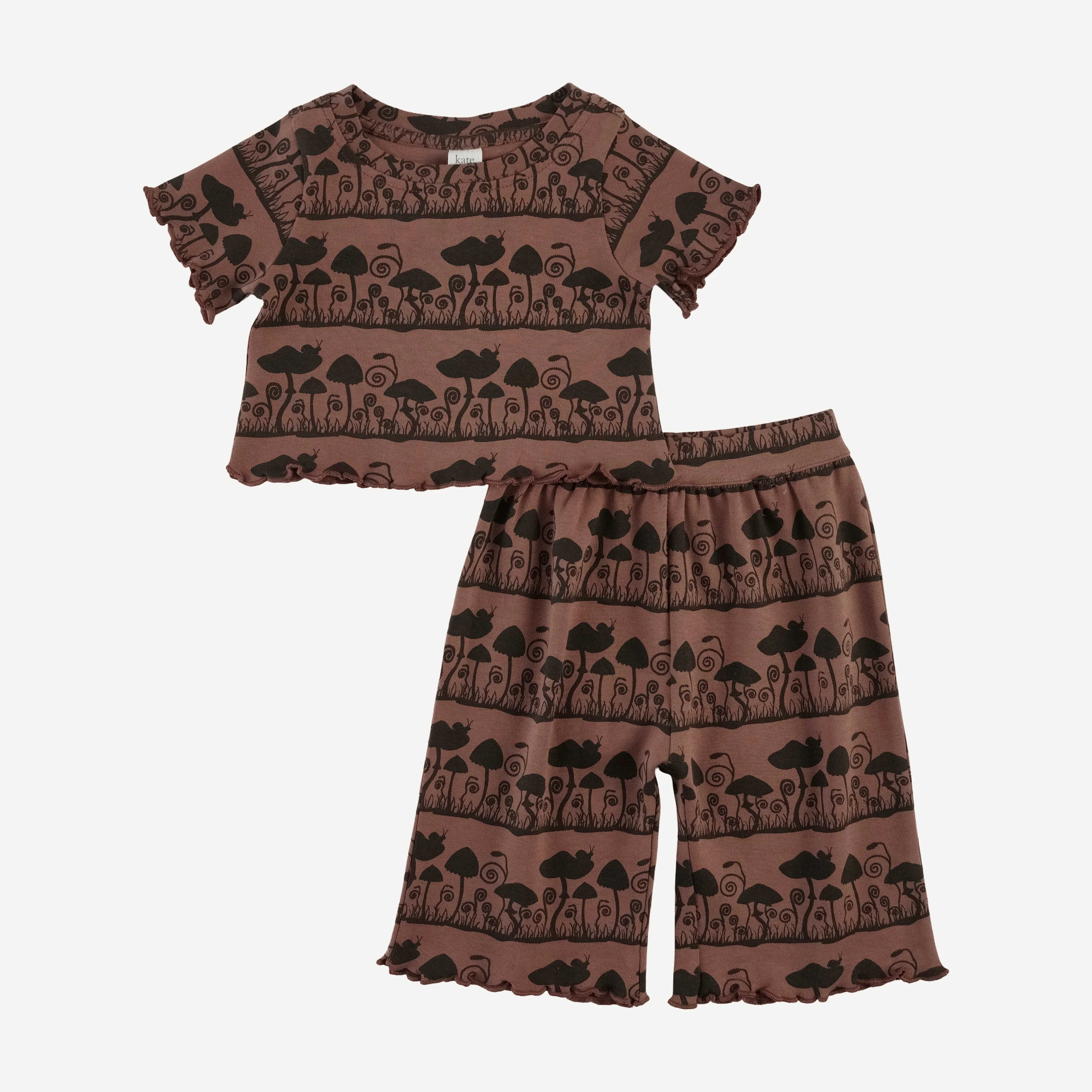 short sleeve jade set | mushroom | organic cotton interlock