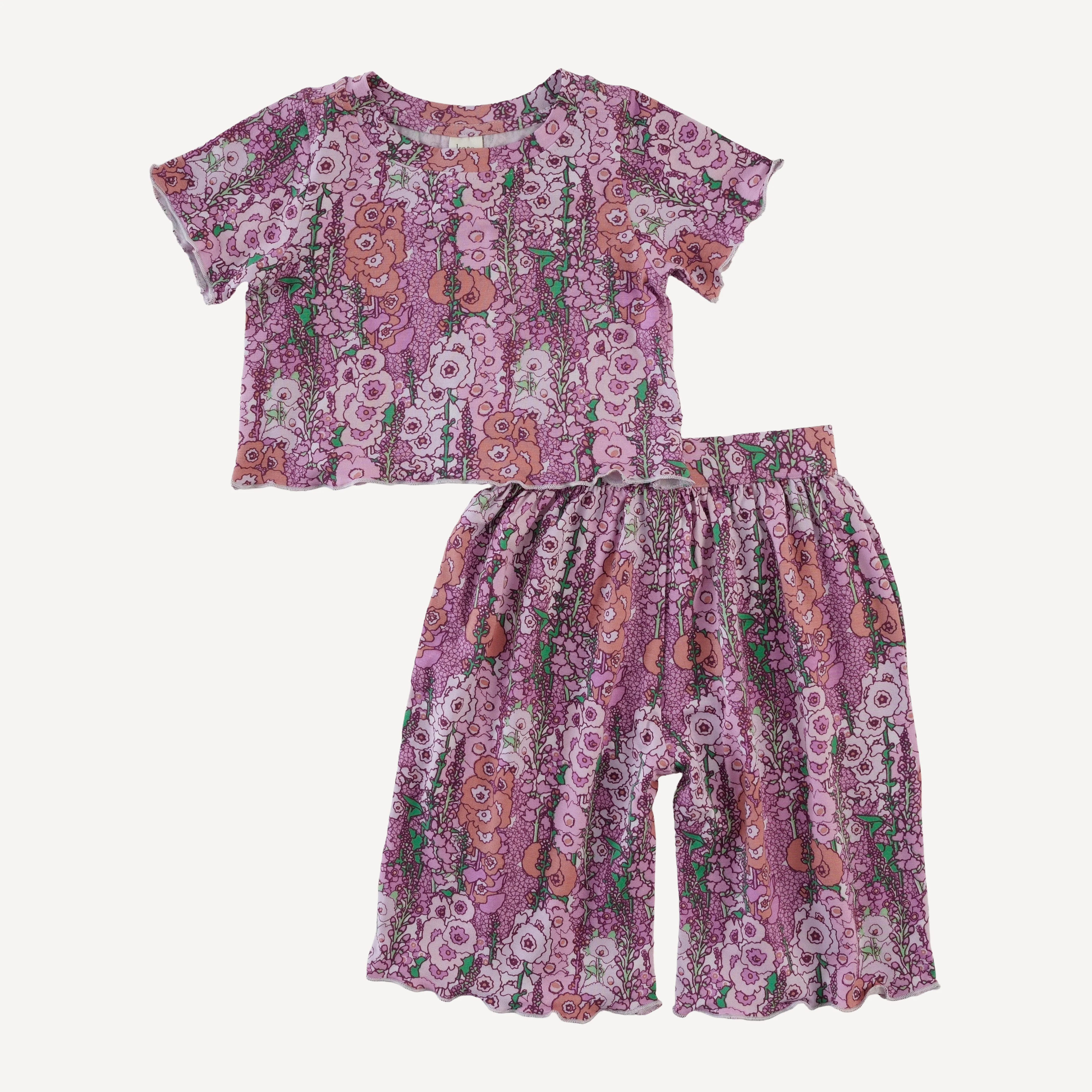 short sleeve jade set | orchid hollyhock | bamboo