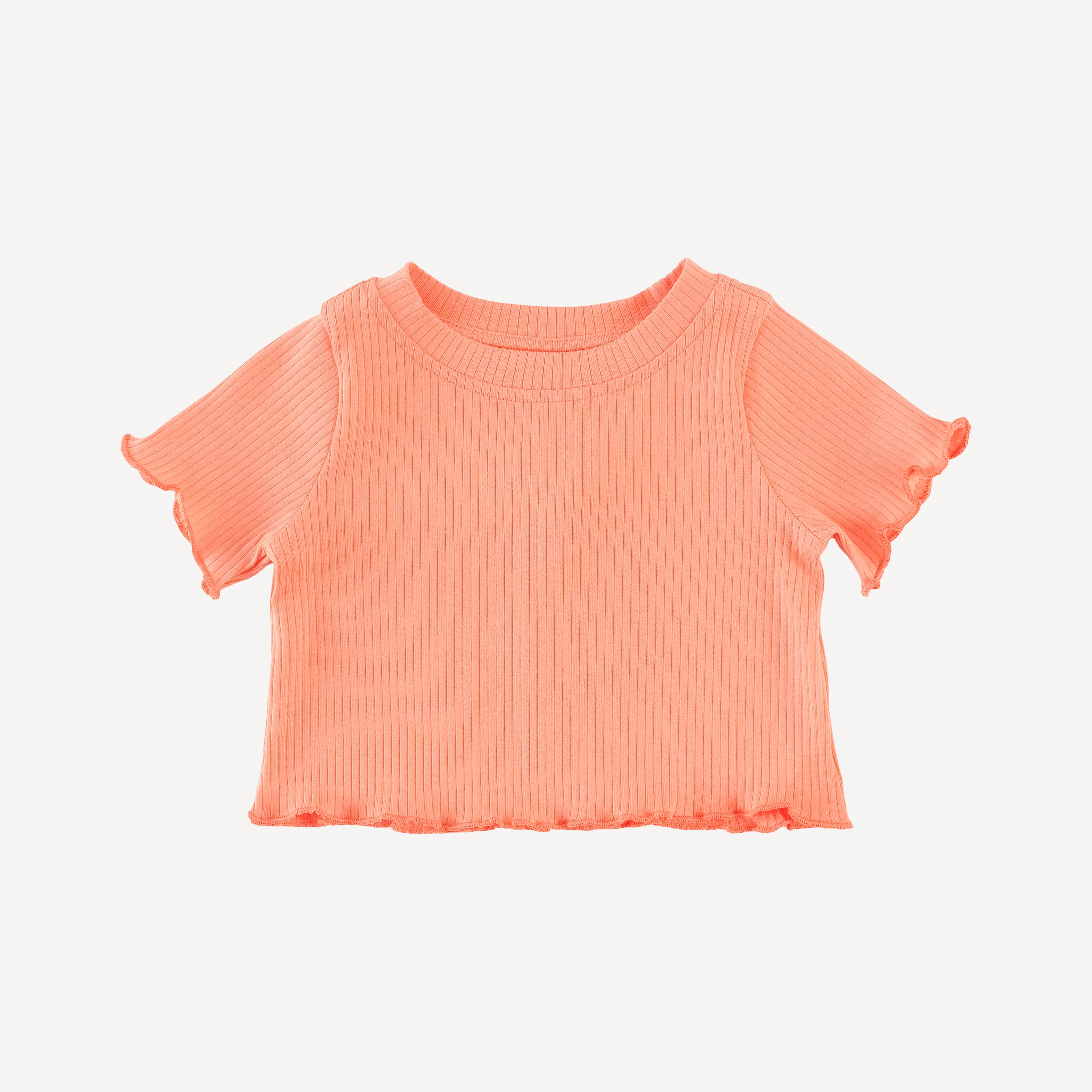 short sleeve jade set | papaya | organic cotton single rib - Image 3