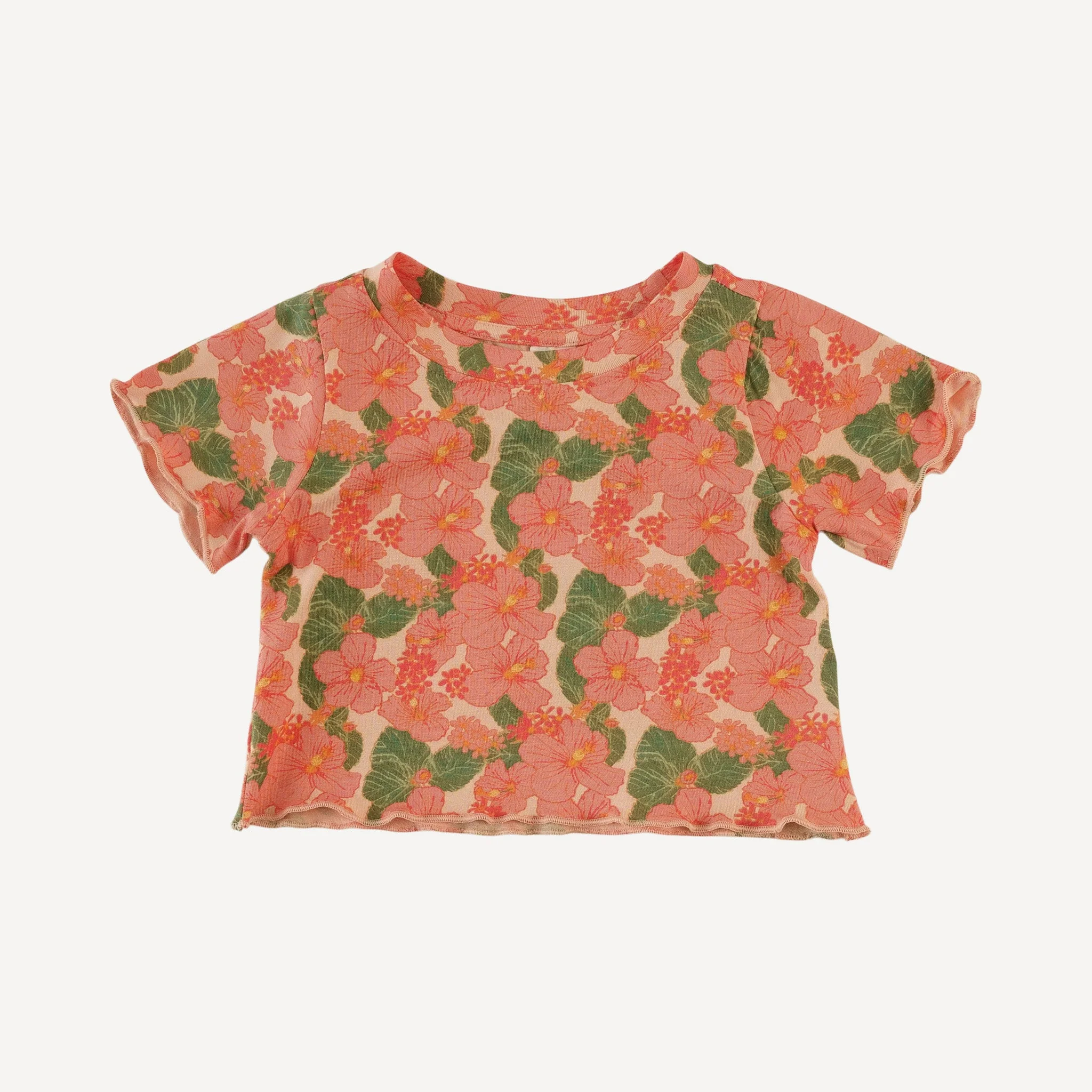short sleeve jade set | tropical flower party | bamboo - Image 3