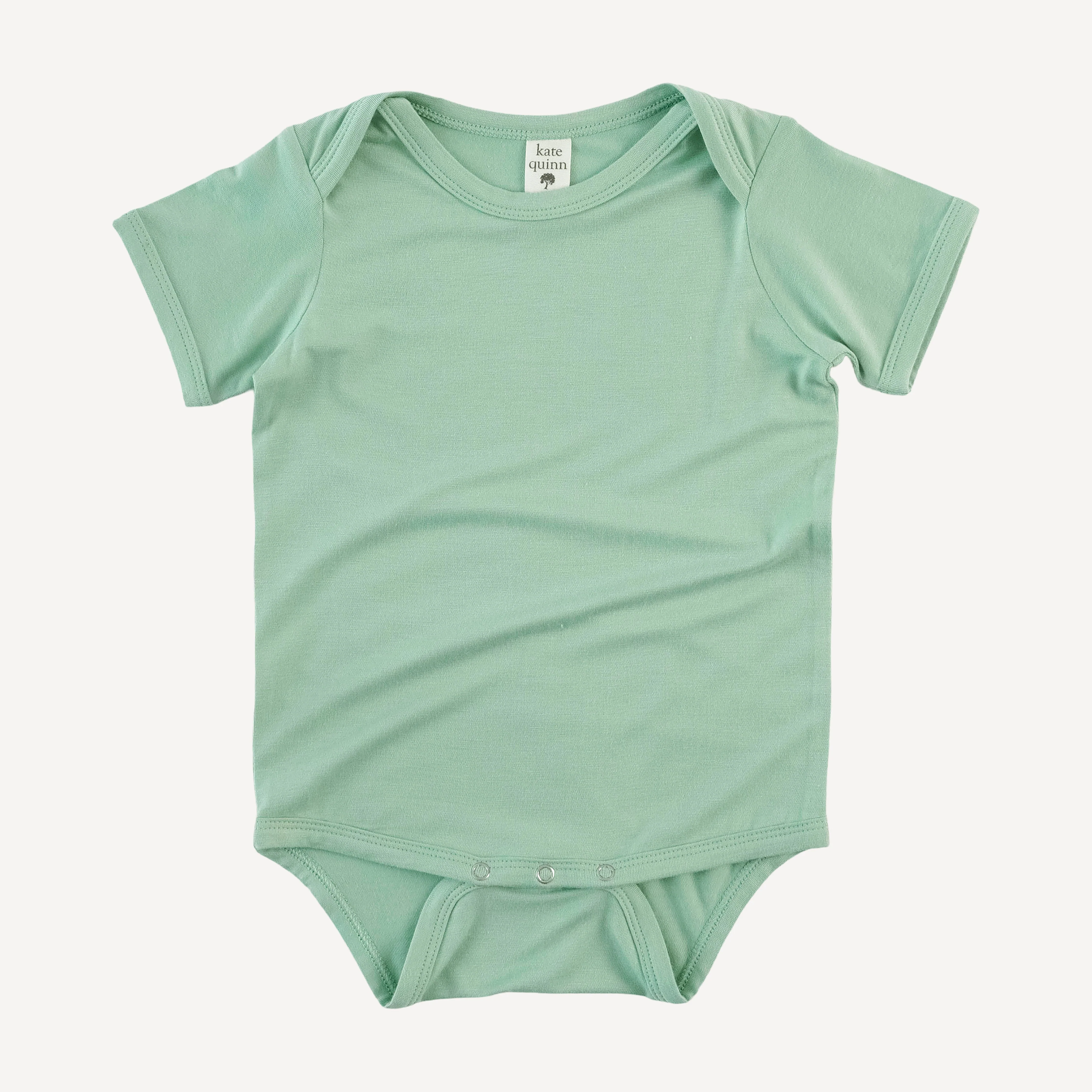 short sleeve lap neck bodysuit | green mist | bamboo
