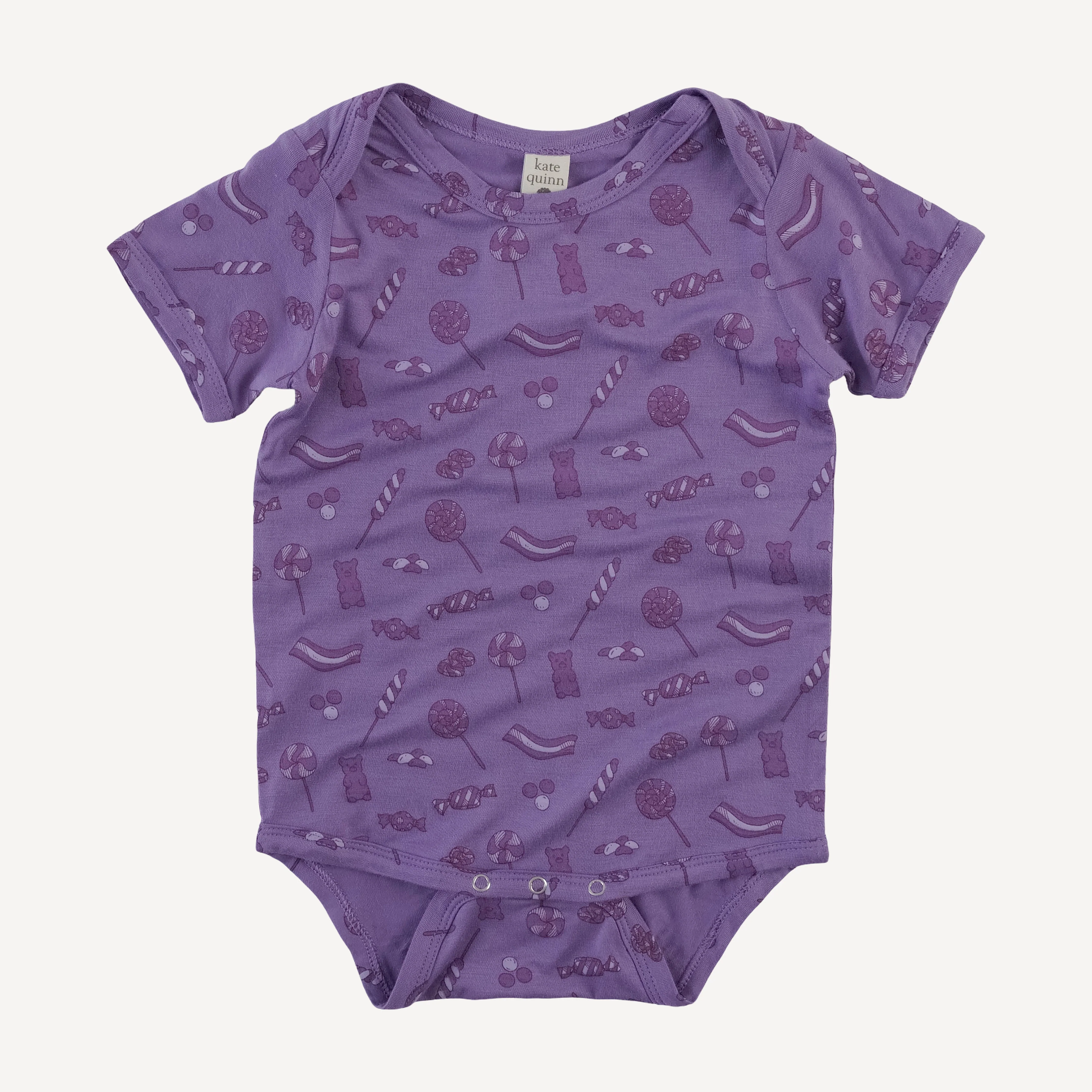 short sleeve lap neck bodysuit | purple candy | bamboo