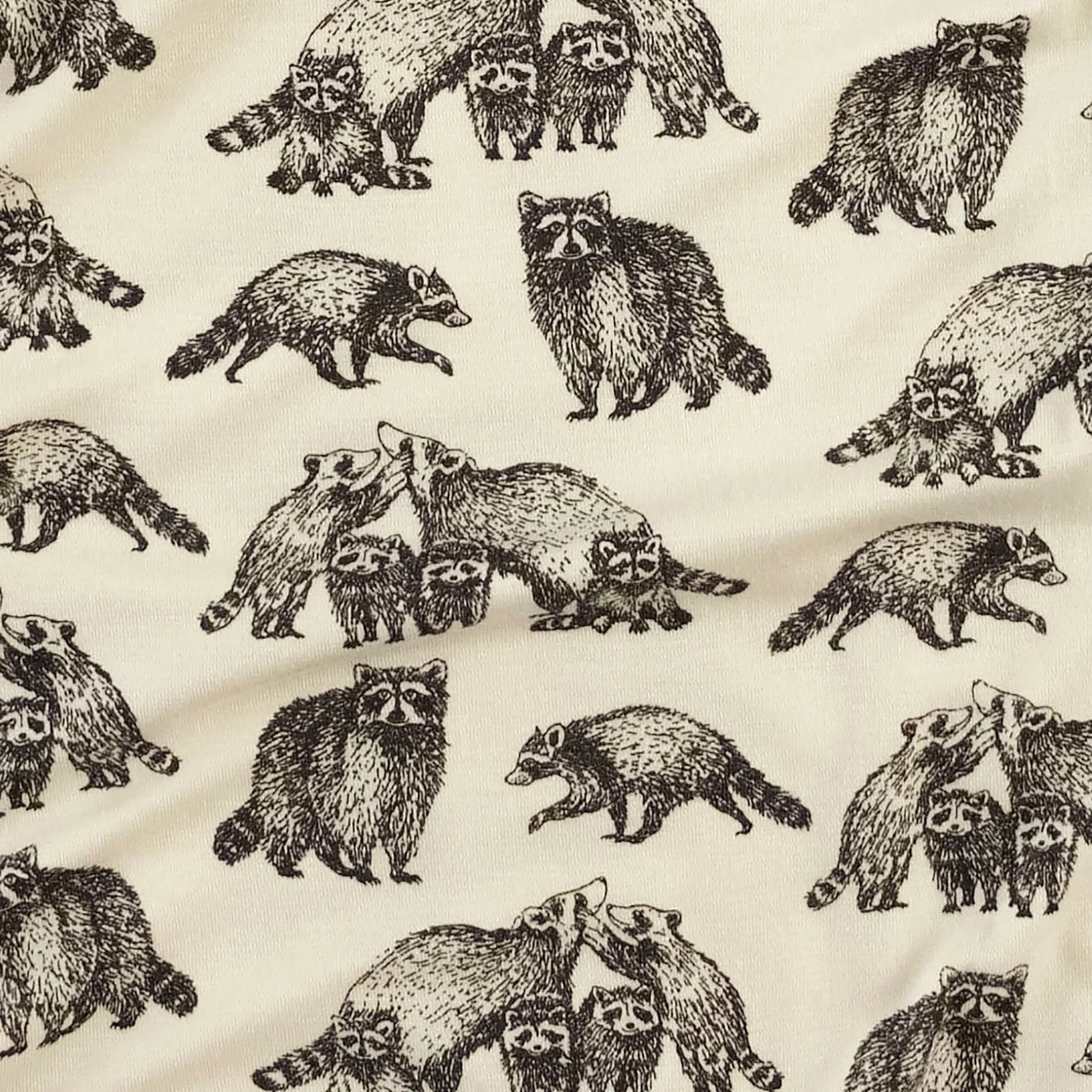 short sleeve lap neck bodysuit | raccoons | bamboo - Image 2