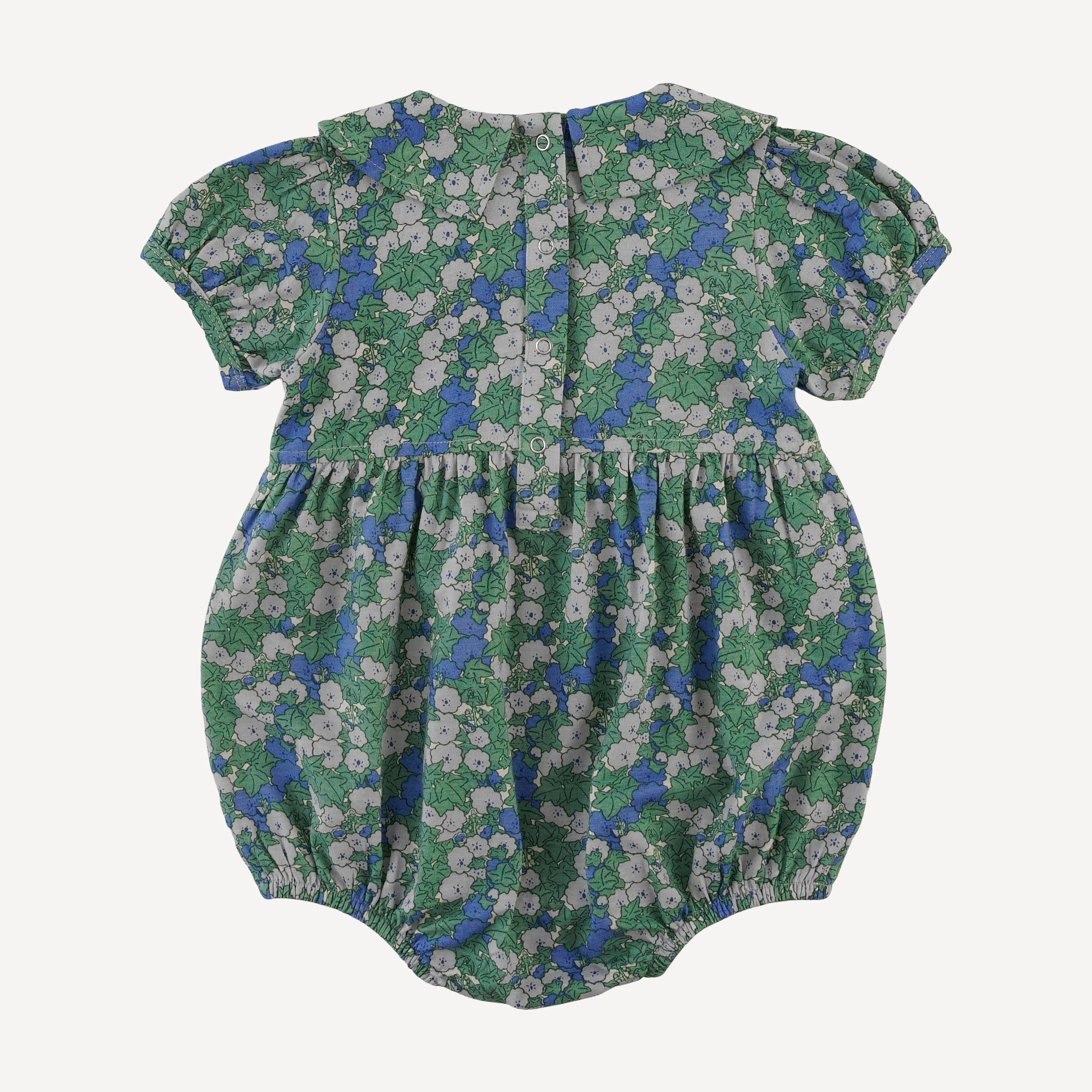 short sleeve peter pan bubble | blue ivy floral | bamboo - Image 3