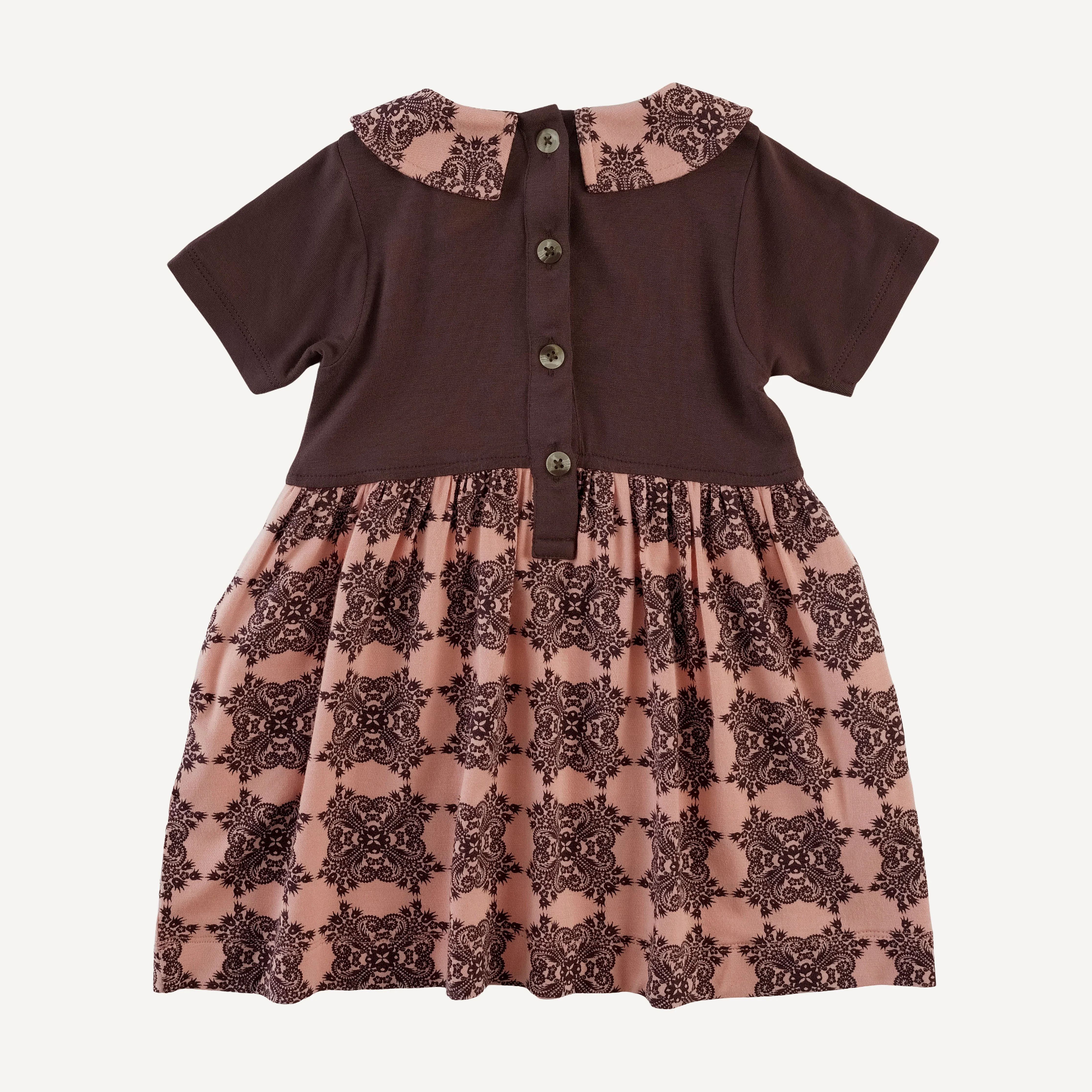 short sleeve peter pan dress | french bloom | bamboo - Image 3