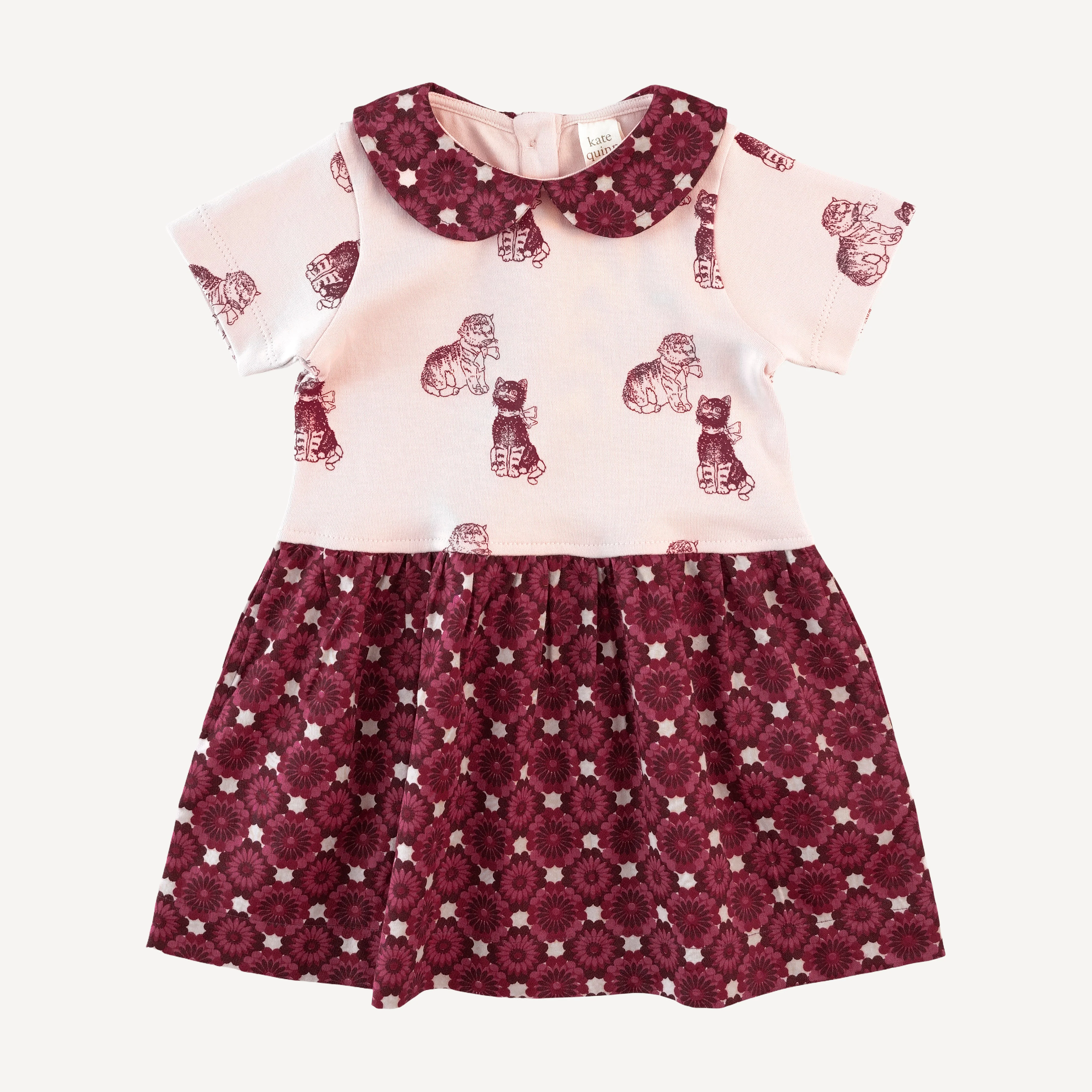 short sleeve peter pan dress | vintage kitty | organic cotton interlock