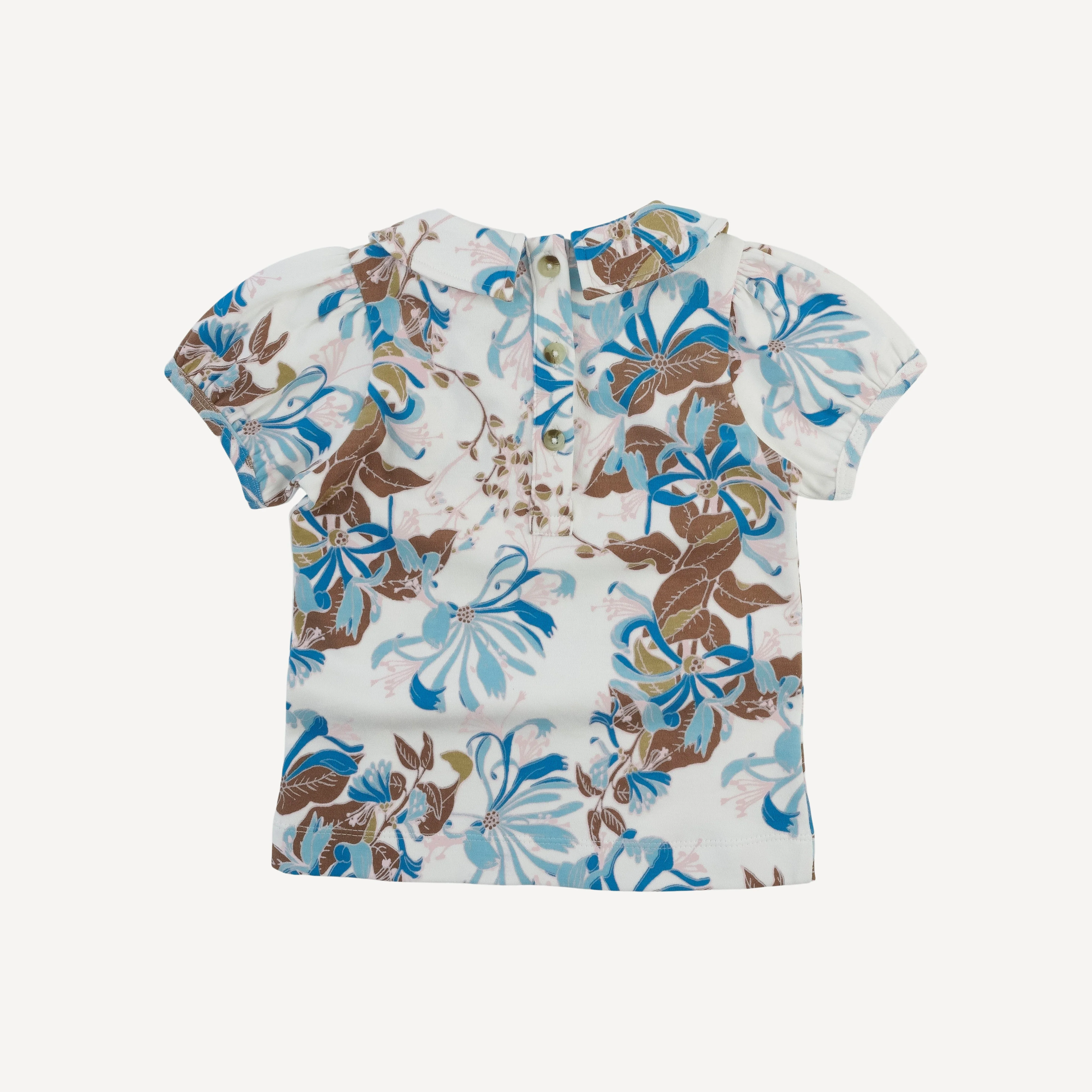 short sleeve peter pan top | blue honeysuckle | organic cotton interlock - Image 3