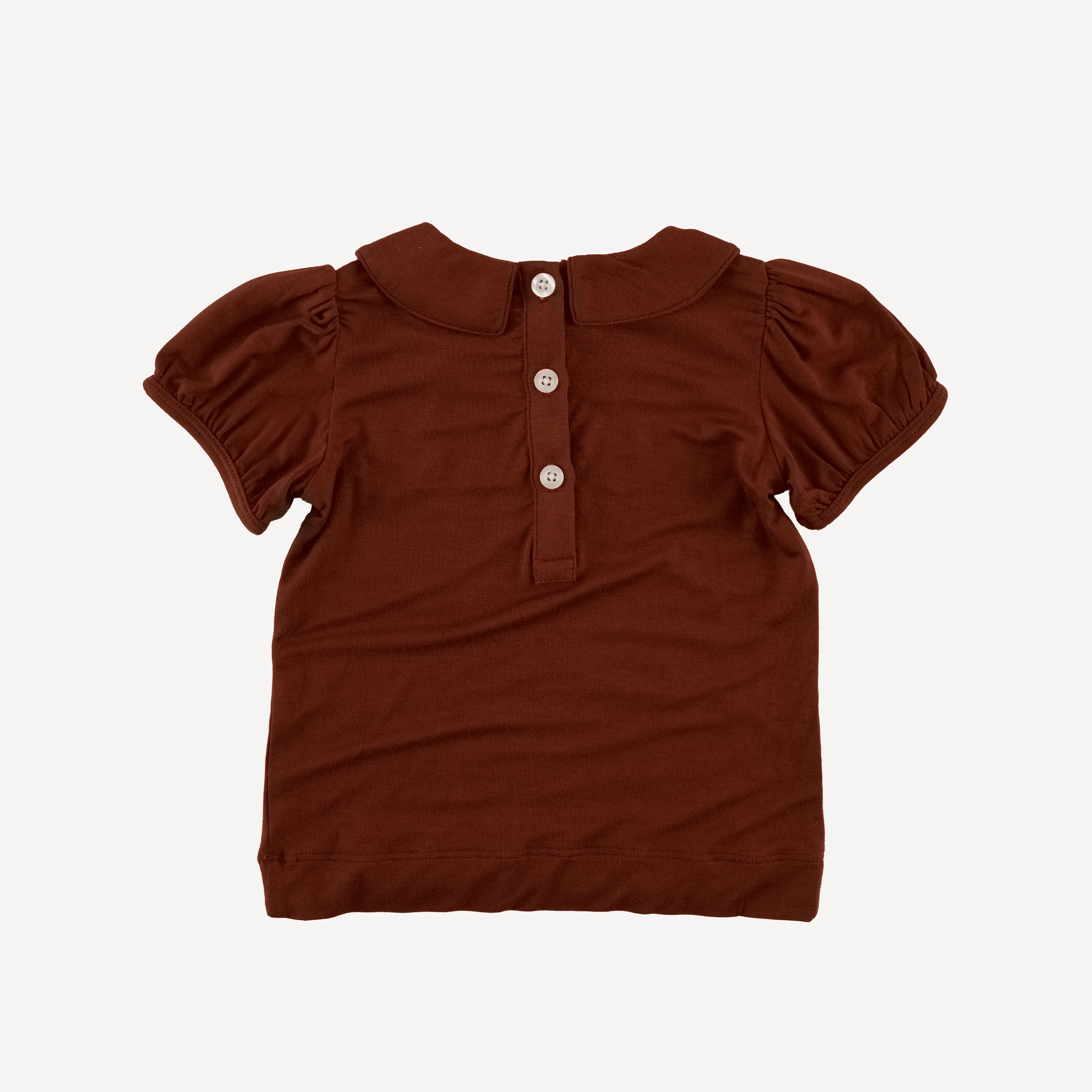 short sleeve peter pan top | cherry jam | light weight bamboo - Image 3