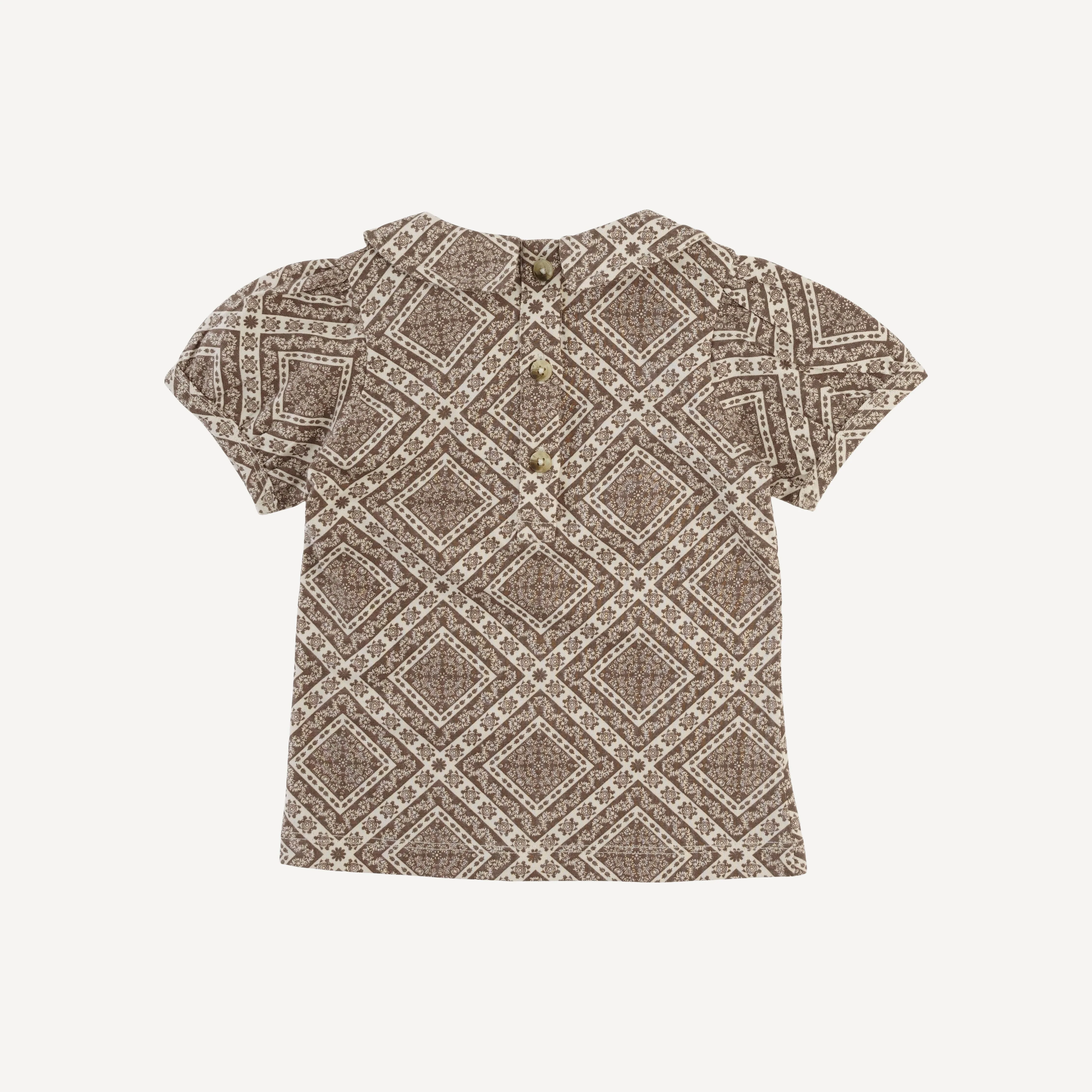 short sleeve peter pan top | stone bandana | organic cotton jersey - Image 3