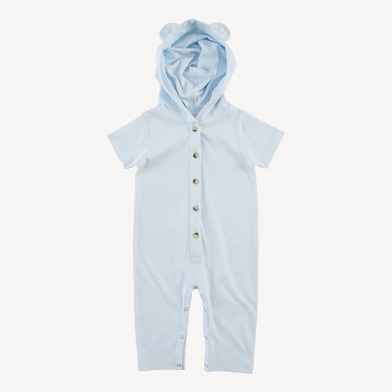 short sleeve relaxed bear button union jumpsuit | country air | organic cotton jersey