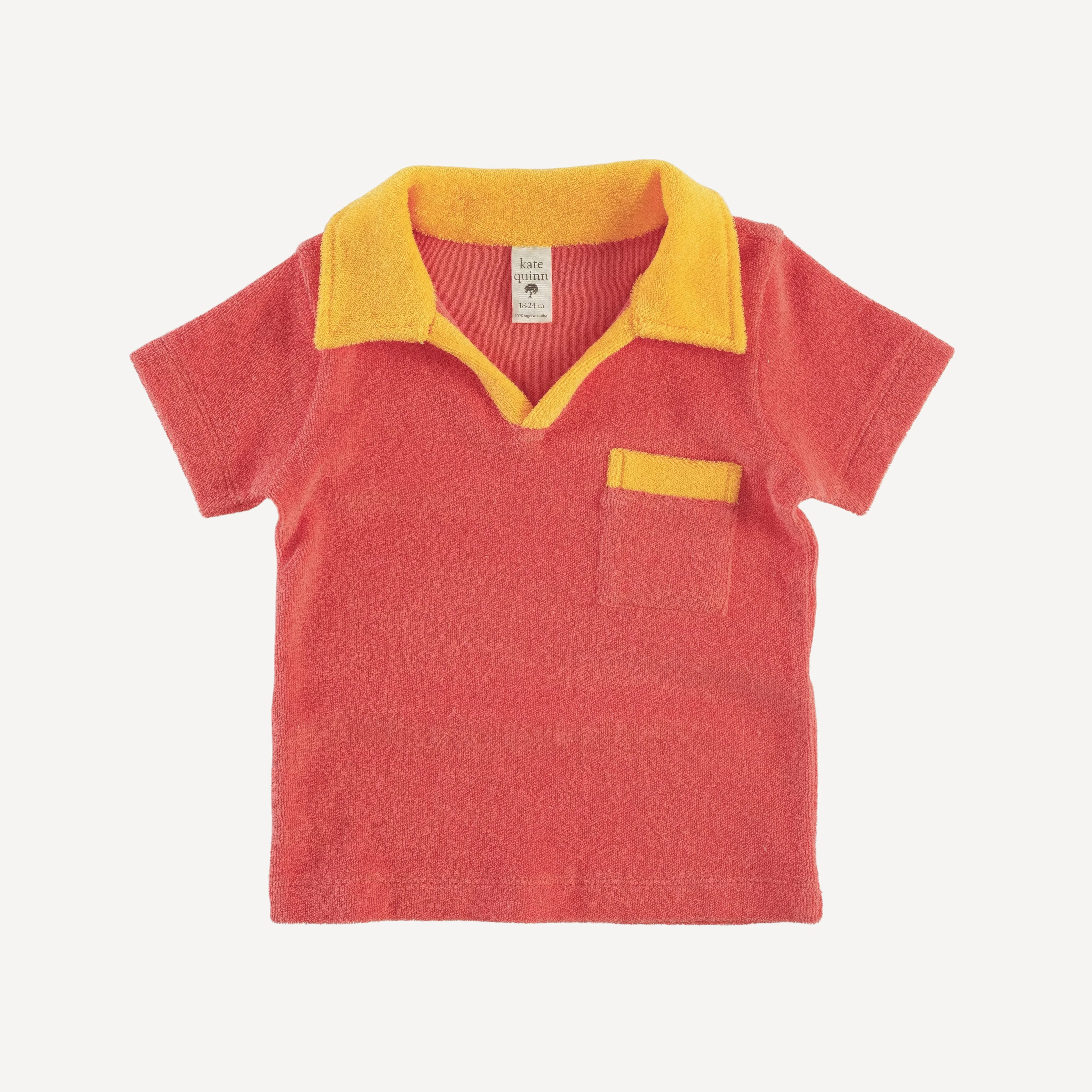 short sleeve retro pocket tee | emberglow | organic cotton terry - Image 2