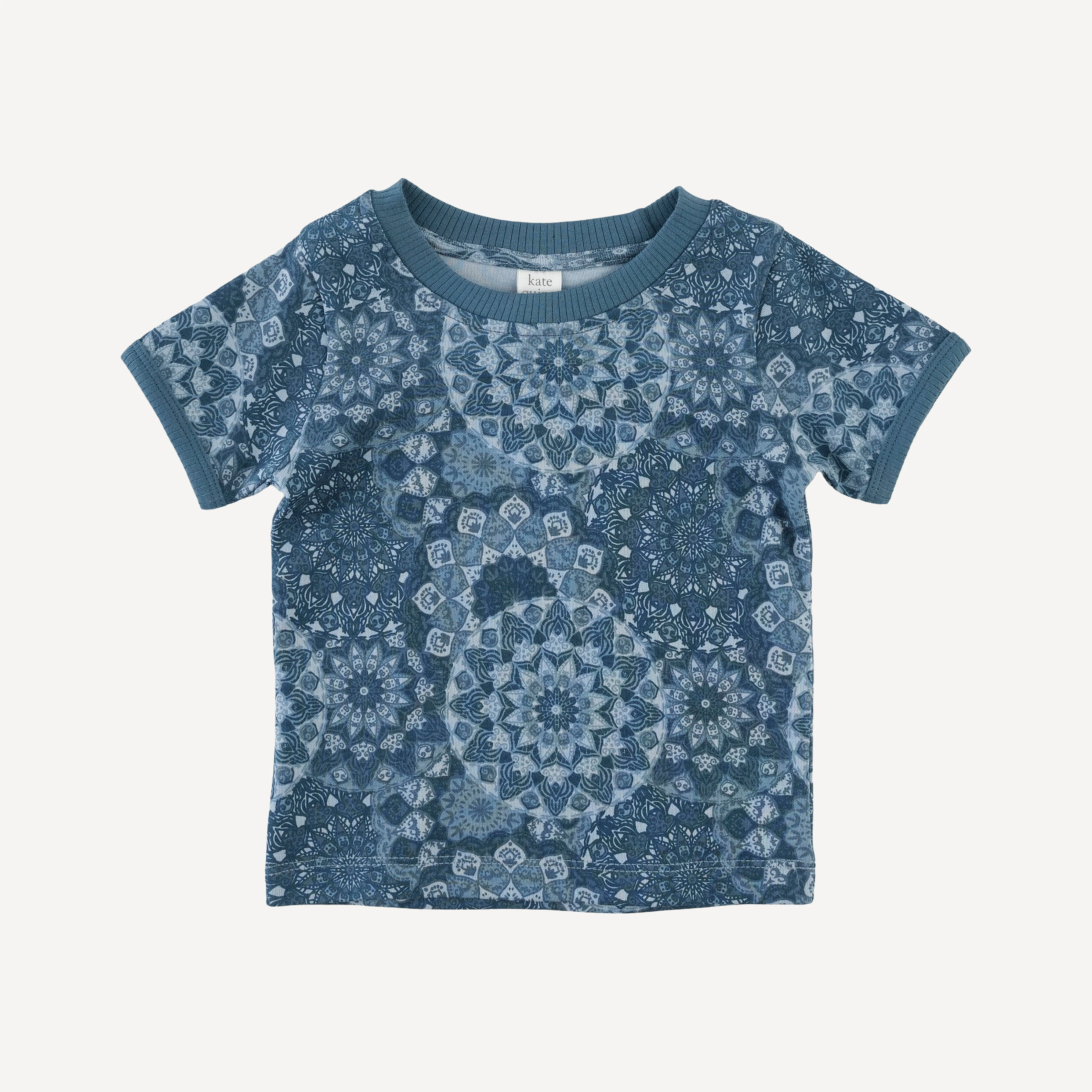 short sleeve ringer tee | celestial mandala | organic cotton interlock