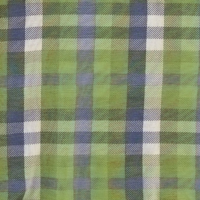 short sleeve ringer tee | green flannel plaid | bamboo - Image 2