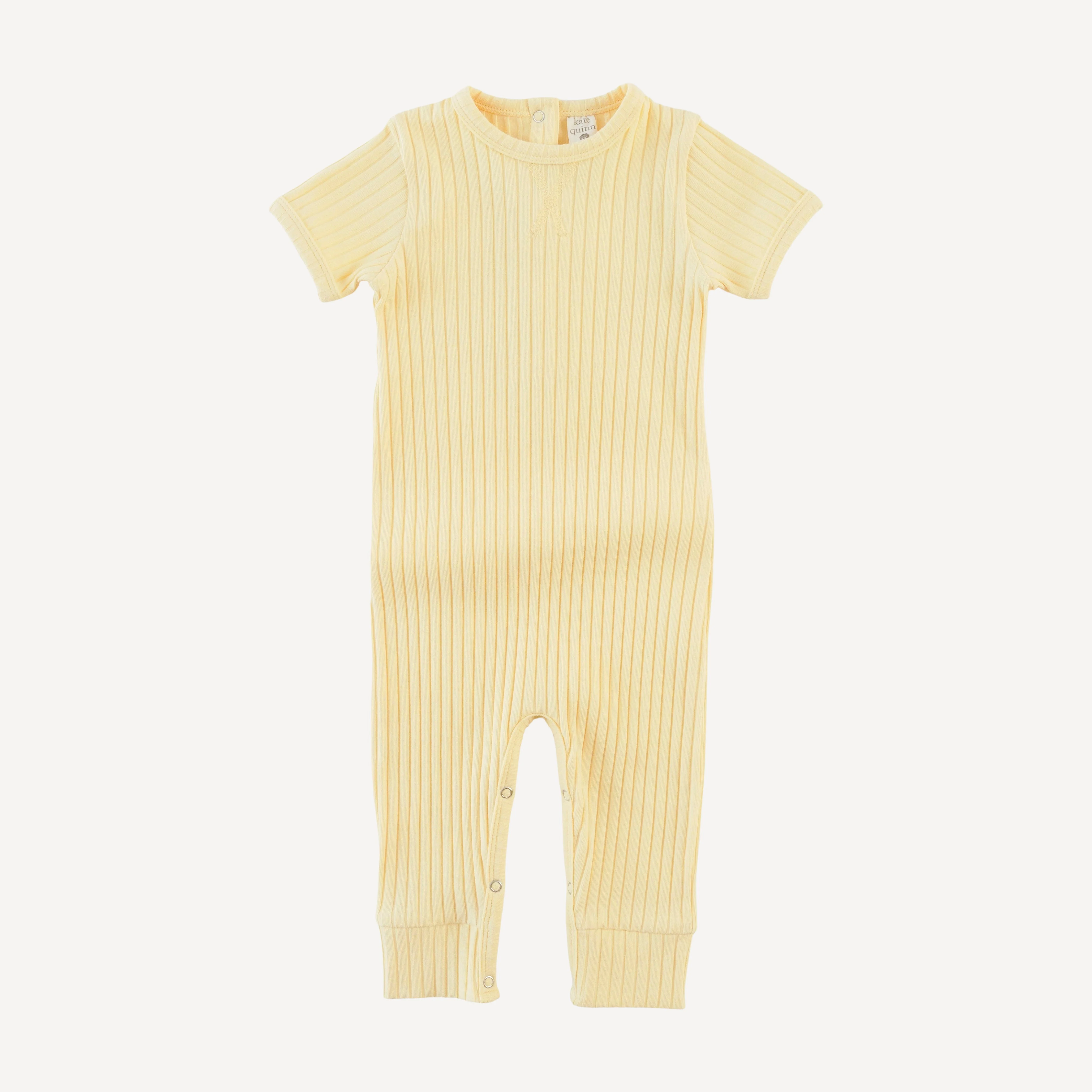 short sleeve sport topstitch union suit | egg shell | organic cotton wide rib