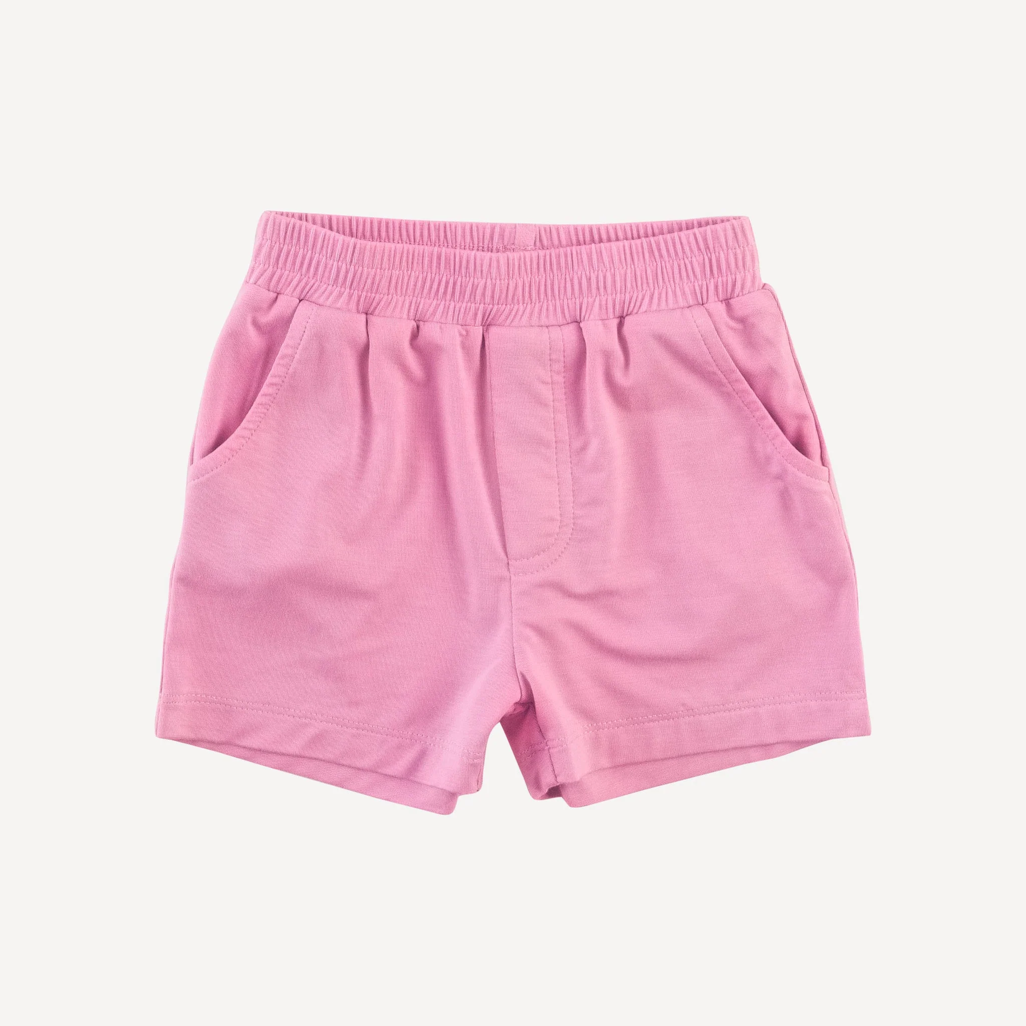 short sleeve topstitch tee + relaxed short set | pink magical fern | light weight bamboo - Image 4